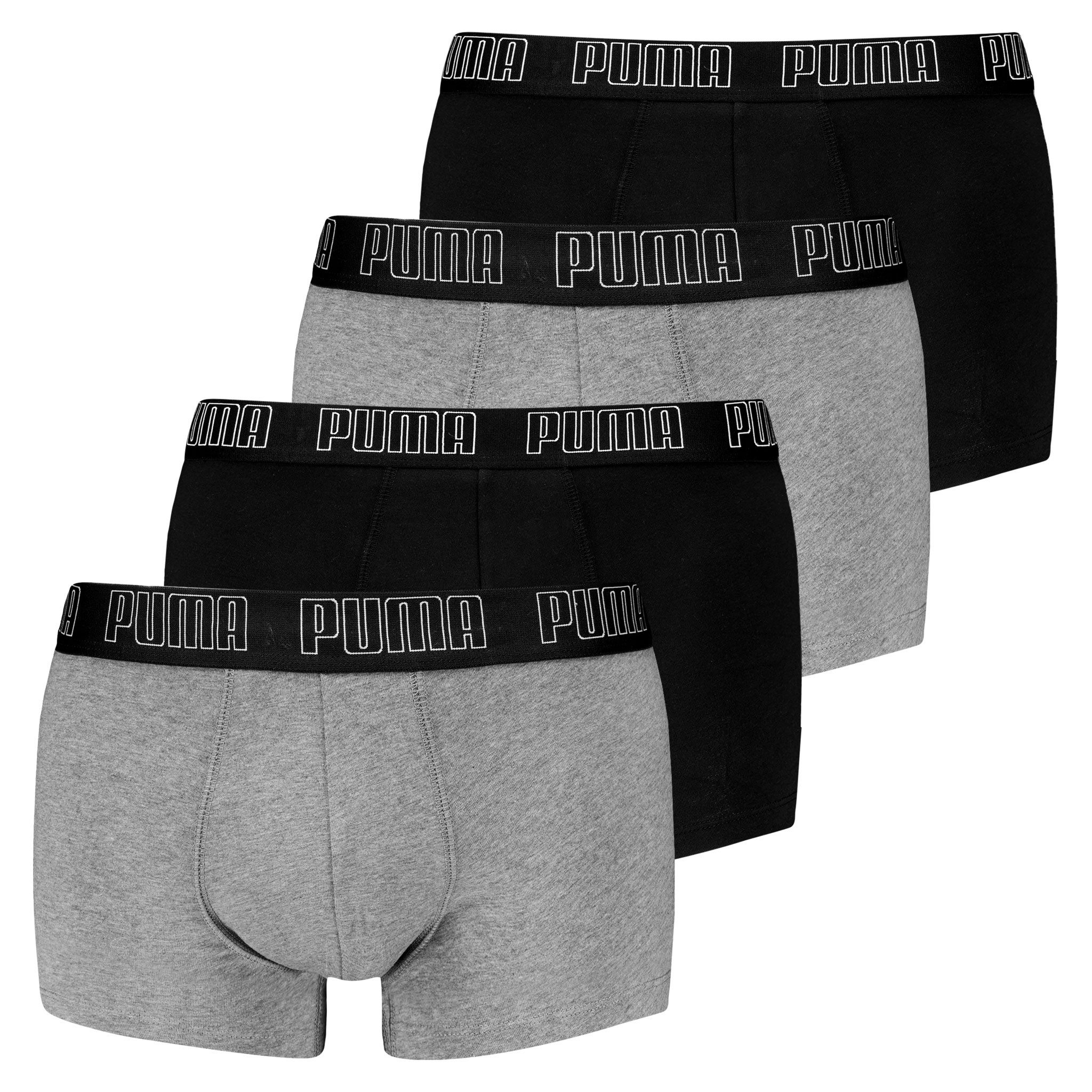 PUMA Trunk 4er Pack Everyday Basic Trunks (4-St) mit umlaufendem PUMA-Schriftzug am Bund