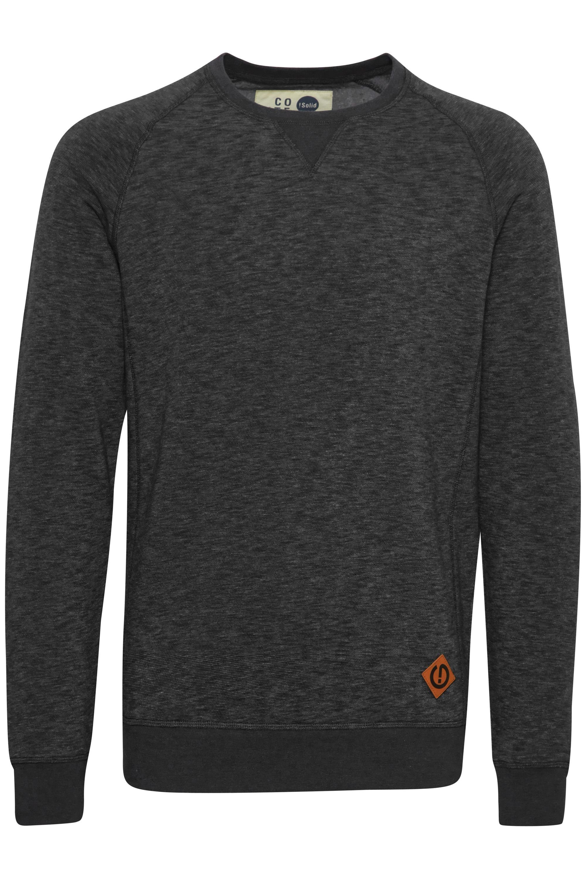Grey Sweatshirt dekorativen !Solid (8254) Med mit Sweatpullover SDVituNeck Ziernähten