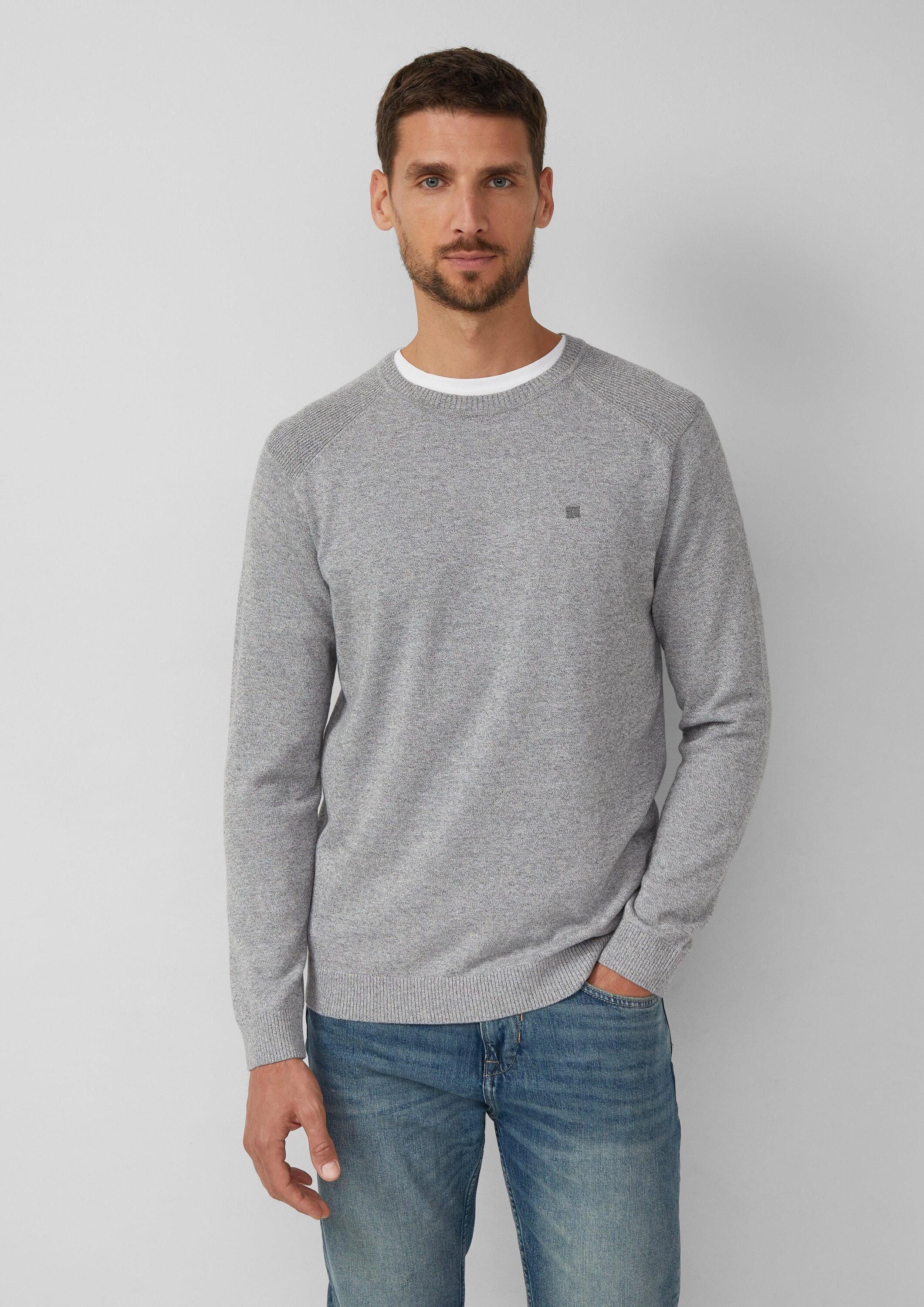 s.Oliver Longpullover Strickpullover Pullover aus Moulinéstrick mit Crew Ne günstig online kaufen