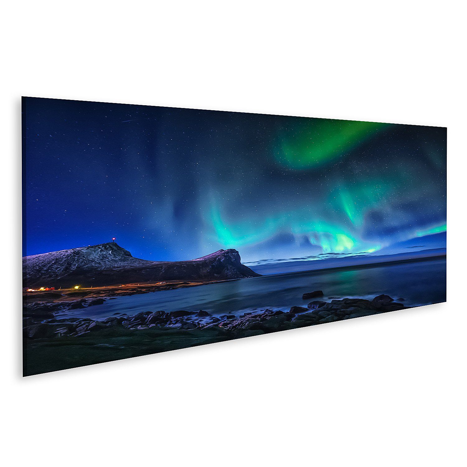 islandburner Leinwandbild Bild auf Leinwand Aurora Borealis Nachthimmel Nordnorwegen Aurora Bore