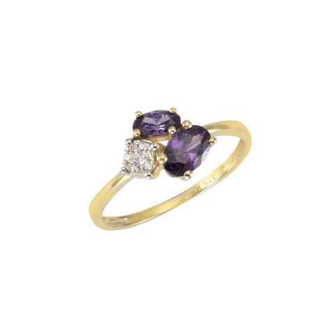 Fascination by Ellen K. Fingerring Gold 375 Amethyst + Zirkonia