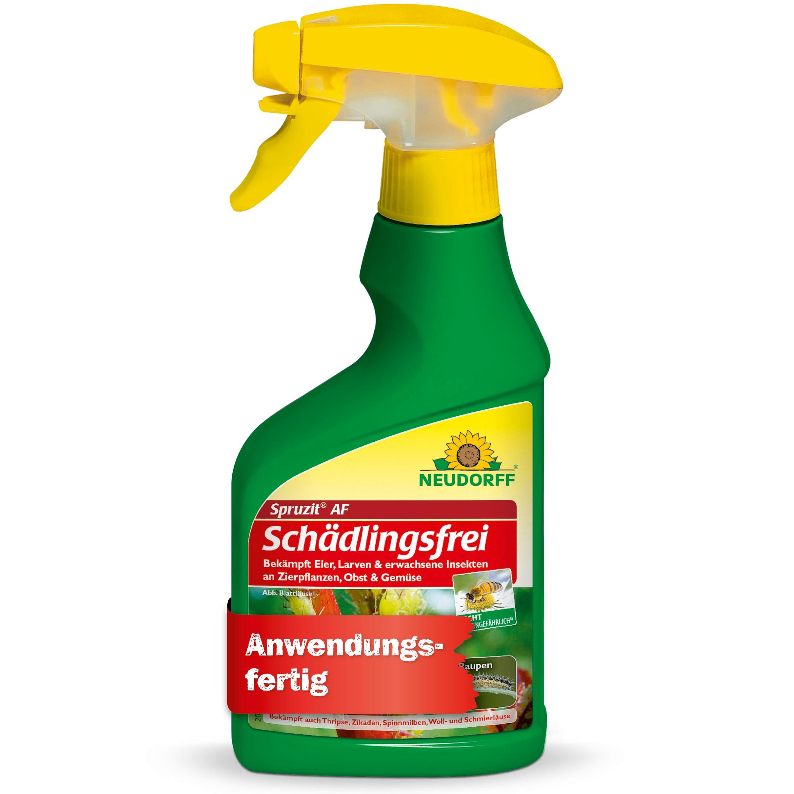 Neudorff Insektenspray Spruzit AF Schädlingsfrei 250 ml, 250 ml, Einsetzbar an Zierpflanzen, Gemüse, Obst und Kräutern, Schädlinge: Buchsbaumzünsler, Blattläuse, Thripse biologisch bekämpfen