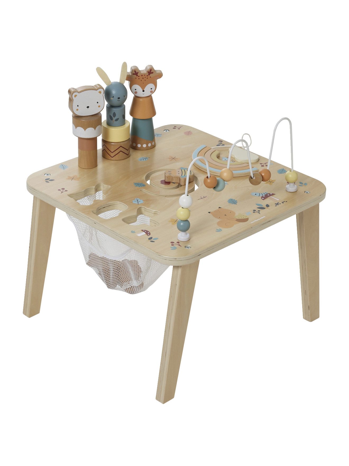 vertbaudet Lernspielzeug Activity-Tisch WALDFREUNDE, Holz FSC®