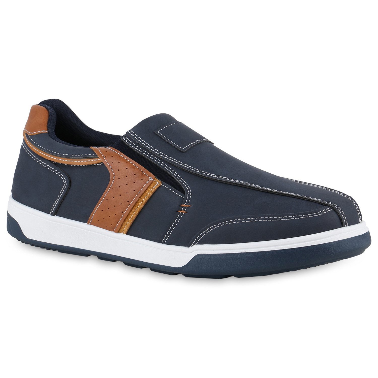 VAN HILL 840002 Slip-On Sneaker Herren Sneaker Slip Ons Slippers Bequeme Profil-Sohle