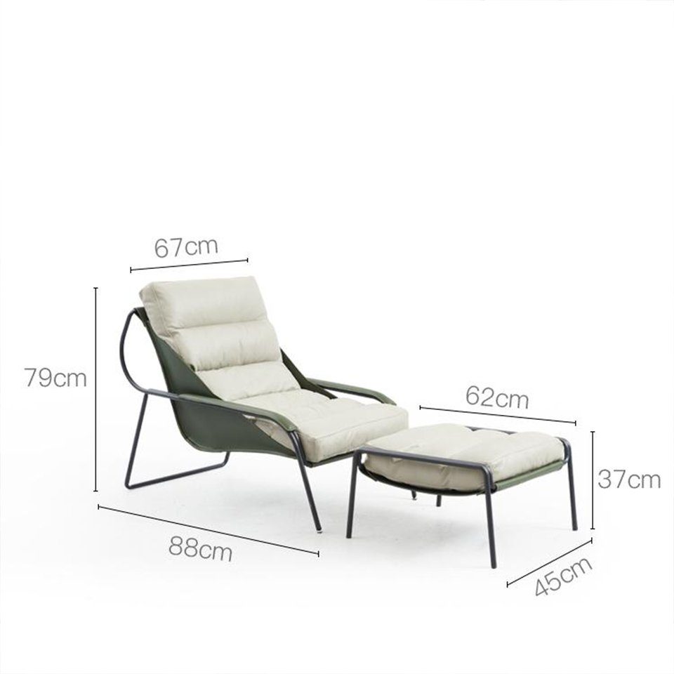 JVmoebel Sessel, Sessel + Stuhl Relax Einsitzer Set Grau Möbel Hocker 2tlg. Luxus Fußhocker