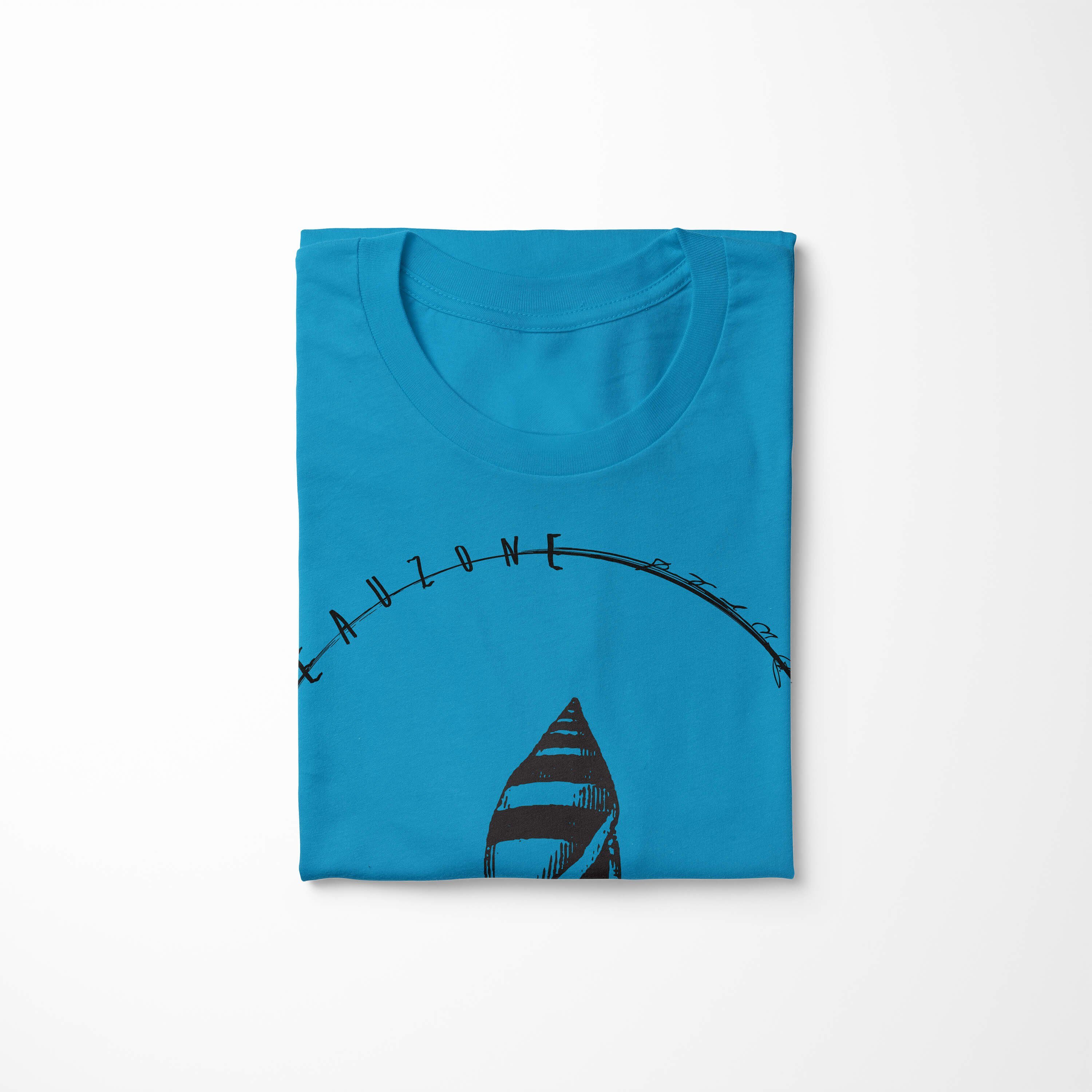 Sinus Art T-Shirt T-Shirt 001 Schnitt - Struktur Sea und / Sea sportlicher Fische Creatures, Atoll Tiefsee Serie: feine
