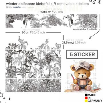 WANDKIND Wandtattoo Aufkleber für IKEA KURA Kinderbett Dschungel (Ohne Möbel) IKB509, wieder ablösbar