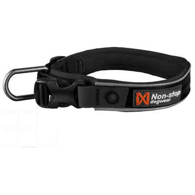 Non-stop dogwear Hunde-Halsband ROAM Collar black, Neopren-Polsterung; Nylon-Gurtband; Aluminium D-Ring, gepolstertes Halsband für jede Aktivität