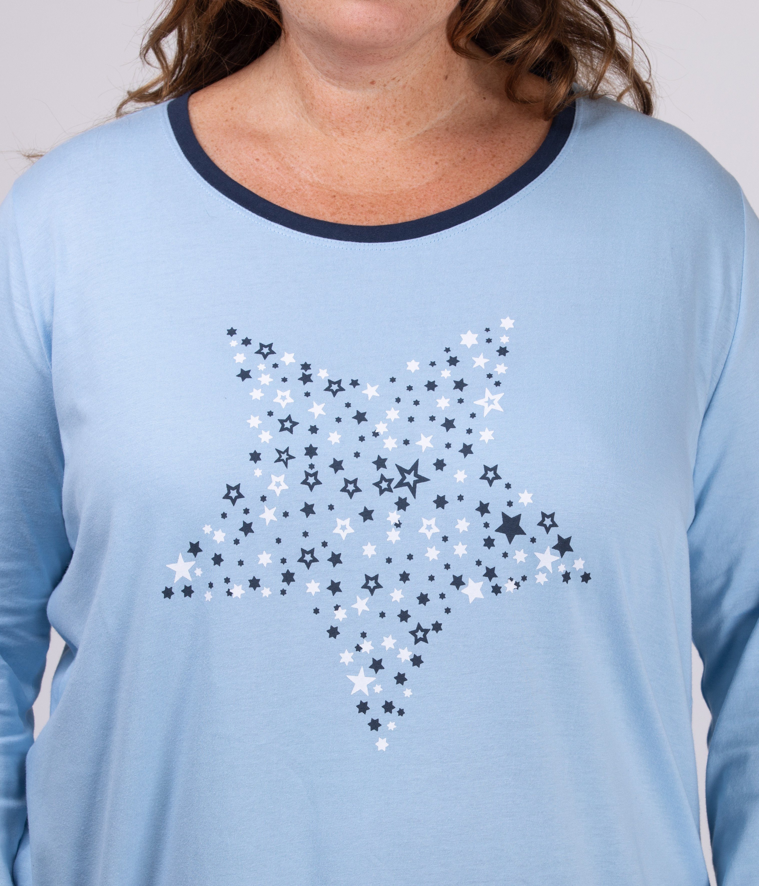 Moonline Pyjama Pyjama in großen Größen (Übergröße XL - 4XL) aus 100% Baumwolle