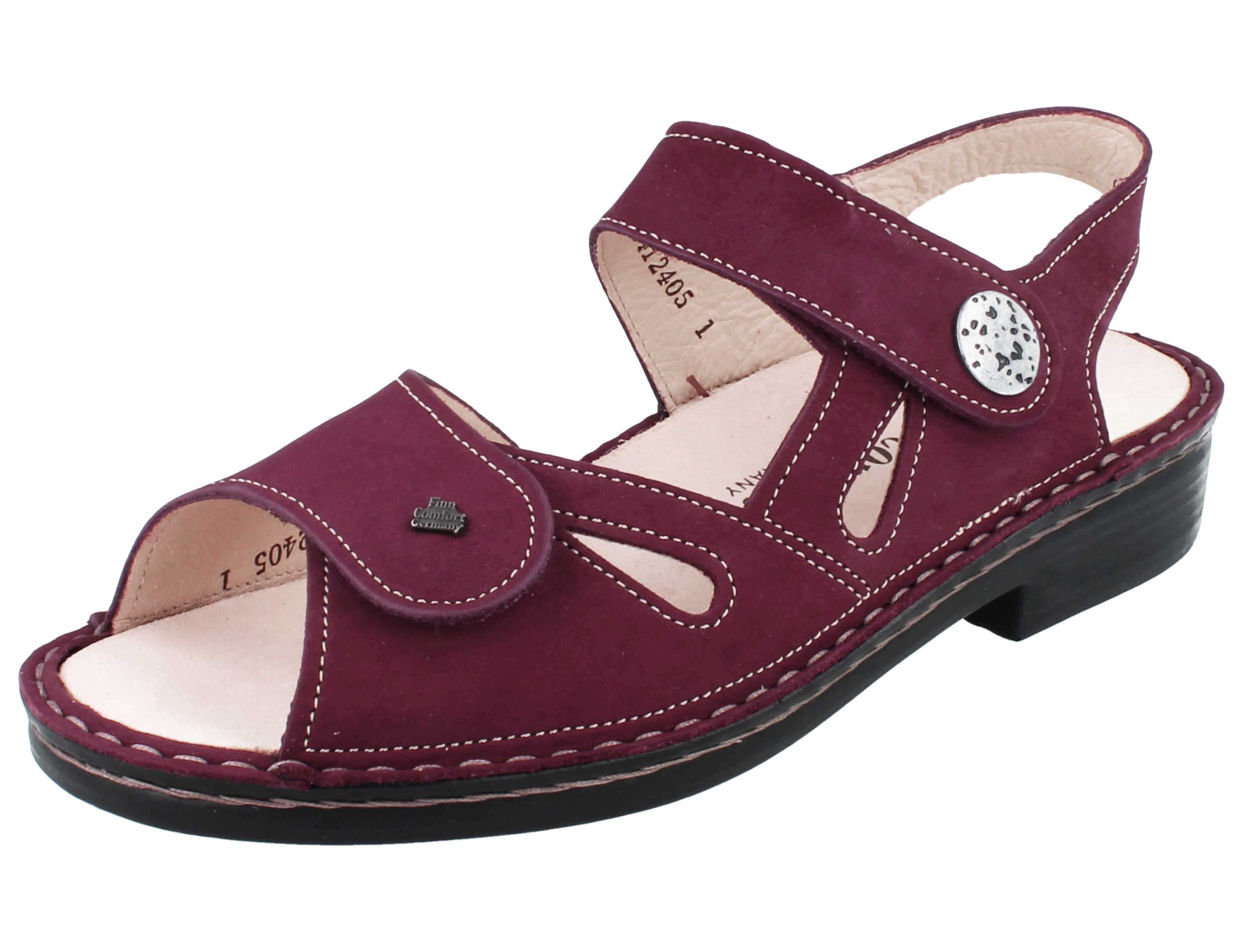 Finn Comfort FINN COMFORT Costa Damen Sandale beerenfarben Nubukleder - Größe: UK Sandale Wechselfußbett