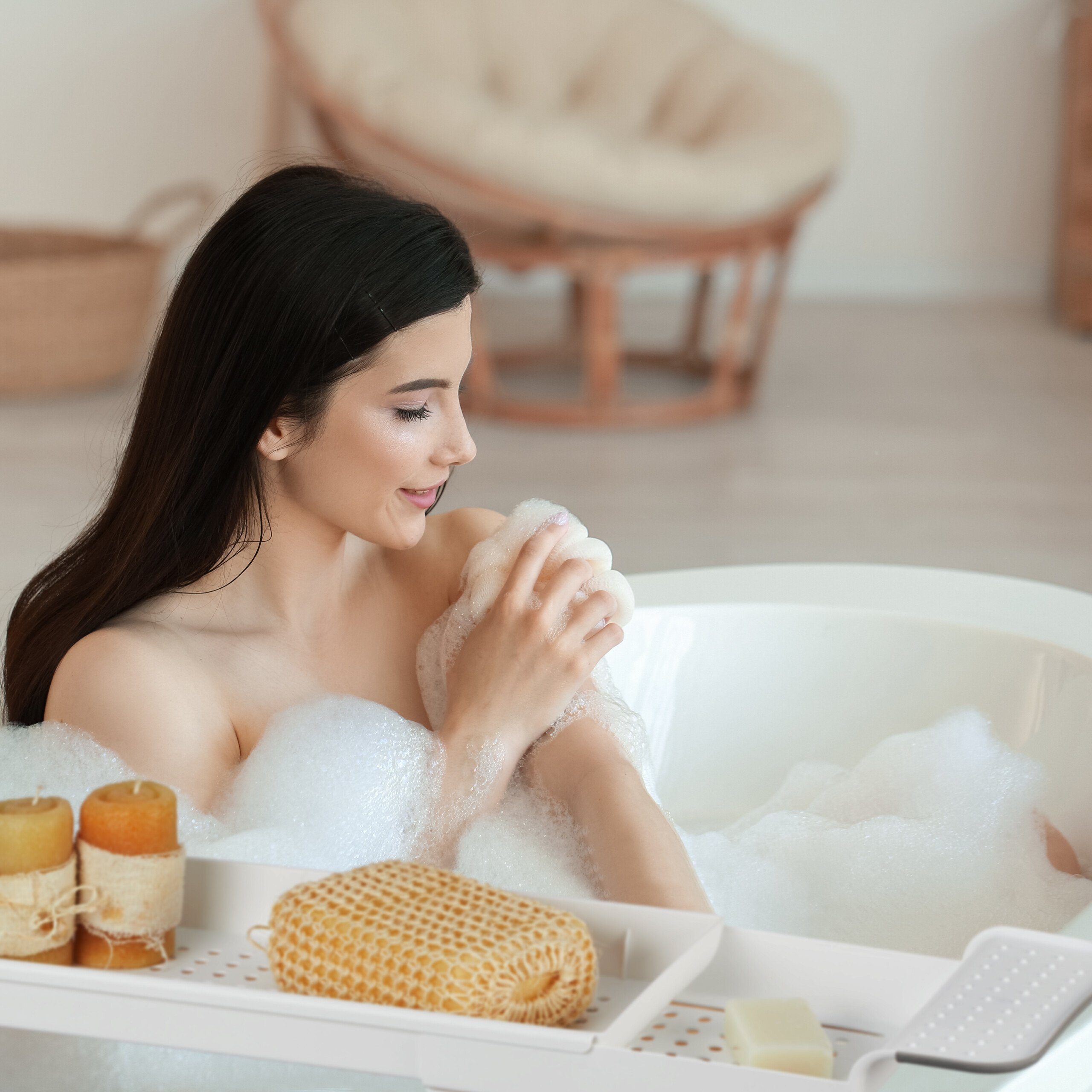 relaxdays Badewannenablage Ausziehbare Badewannenablage