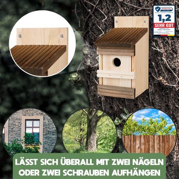 Oramics Nistkasten 4x Holz Vogelhaus Nisthöhle Nisthaus Vogelnistkasten Vogel Brutkasten, robustes langlebiges Holzvogelhaus zum Aufhängen