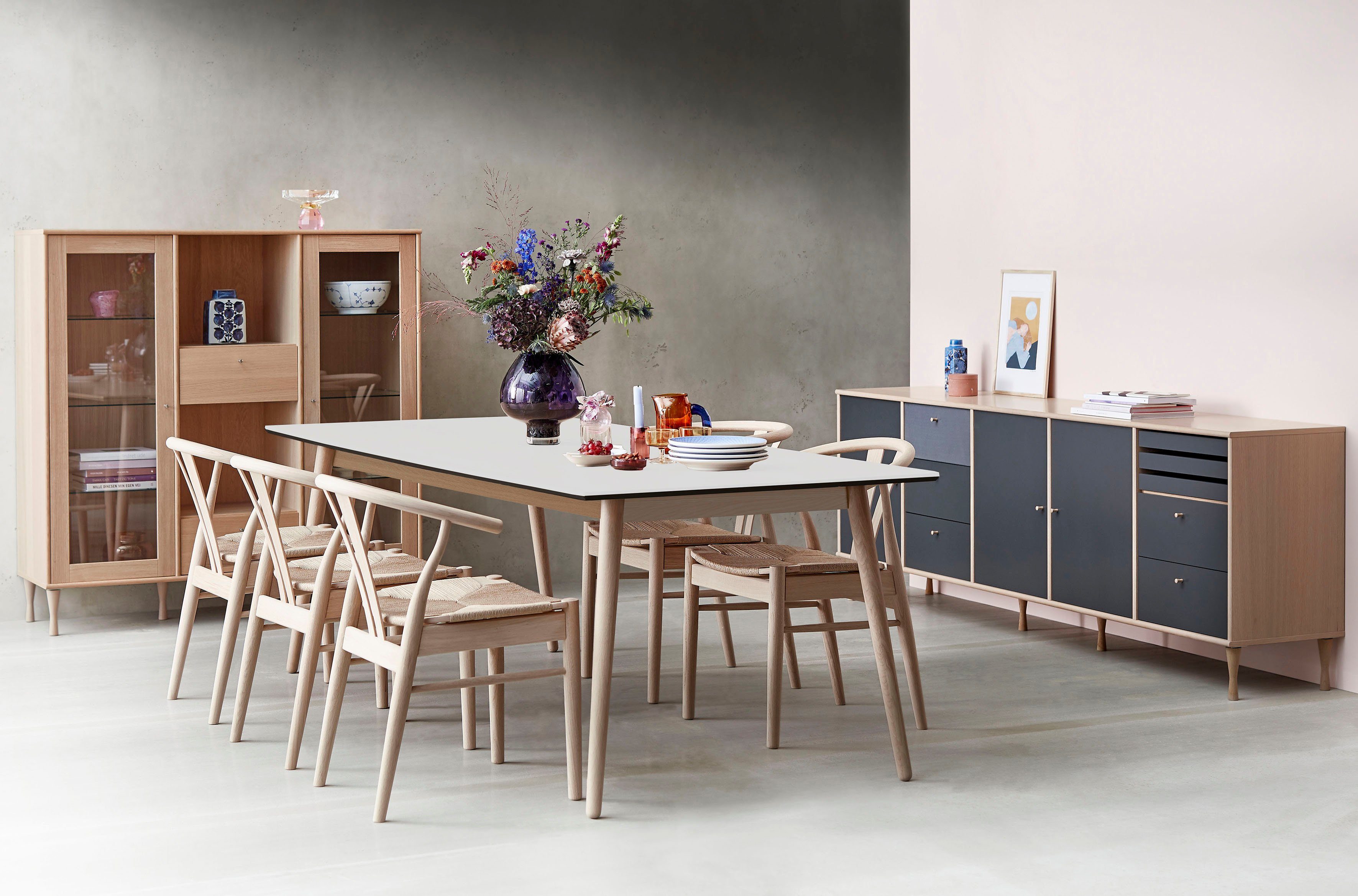 Weiß Tischplatte Hammel bootsförmige aus MDF, Furniture 2 Hammel, by Gestell Massivholz, Esstisch Einlegeplatten Meza