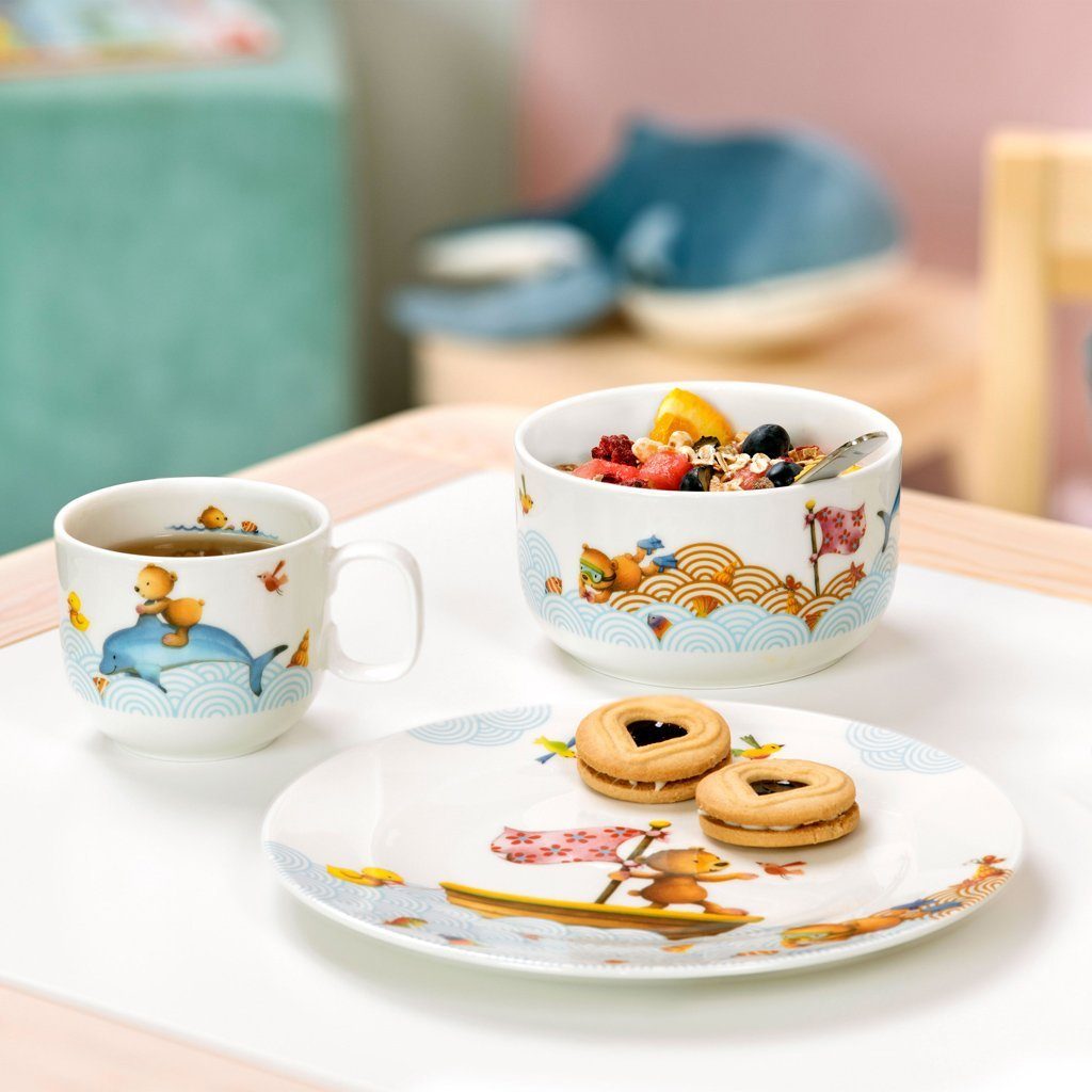 Villeroy & Boch Kindergeschirr-Set Kiddys Geschirr (3-tlg), 1 Personen, Porzellan, Premium Porcelain, mikrow.- & spülm.sicher, Made in Germany