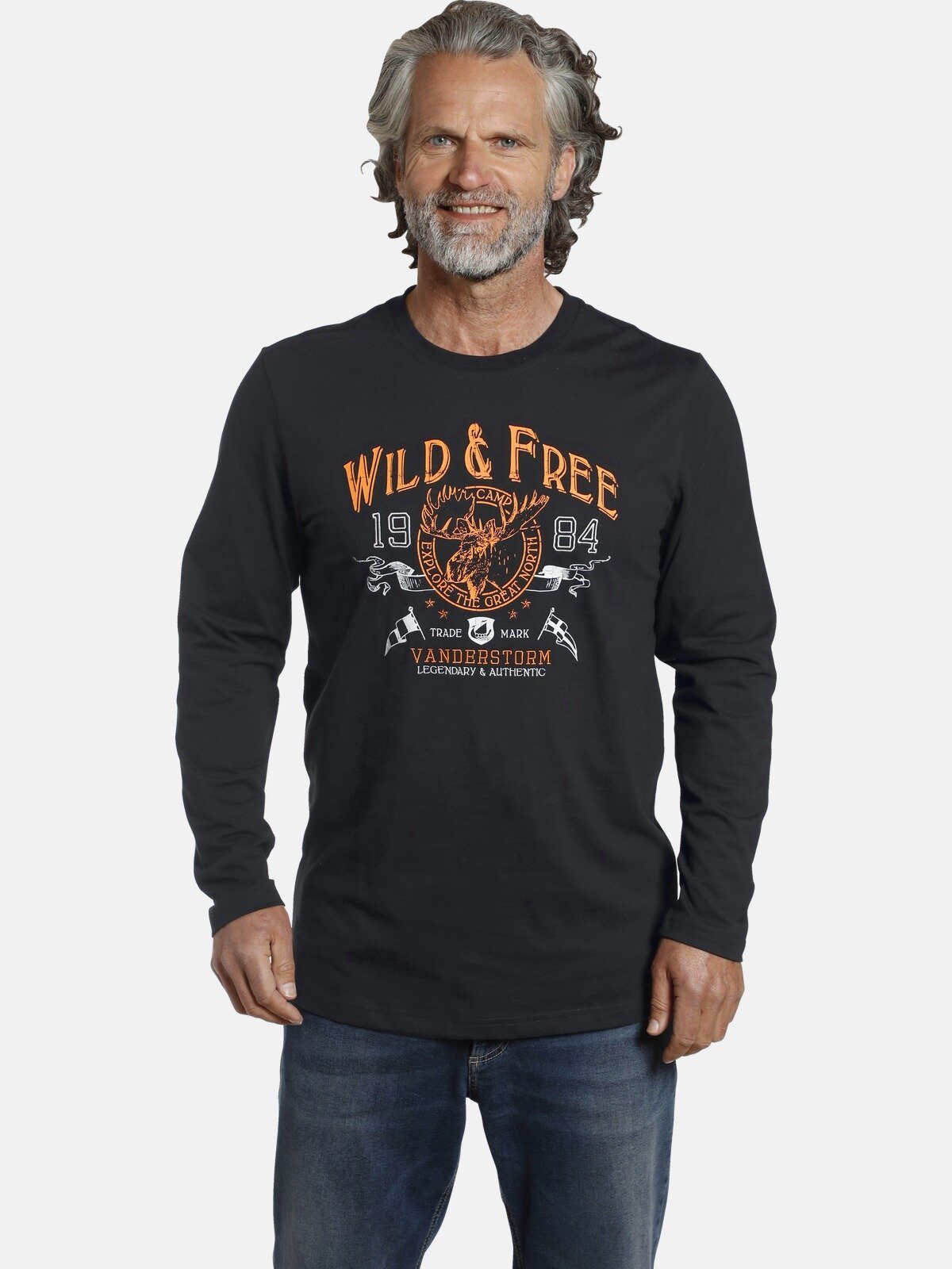 Jan Vanderstorm Langarmshirt STAAF in leichter günstig online kaufen