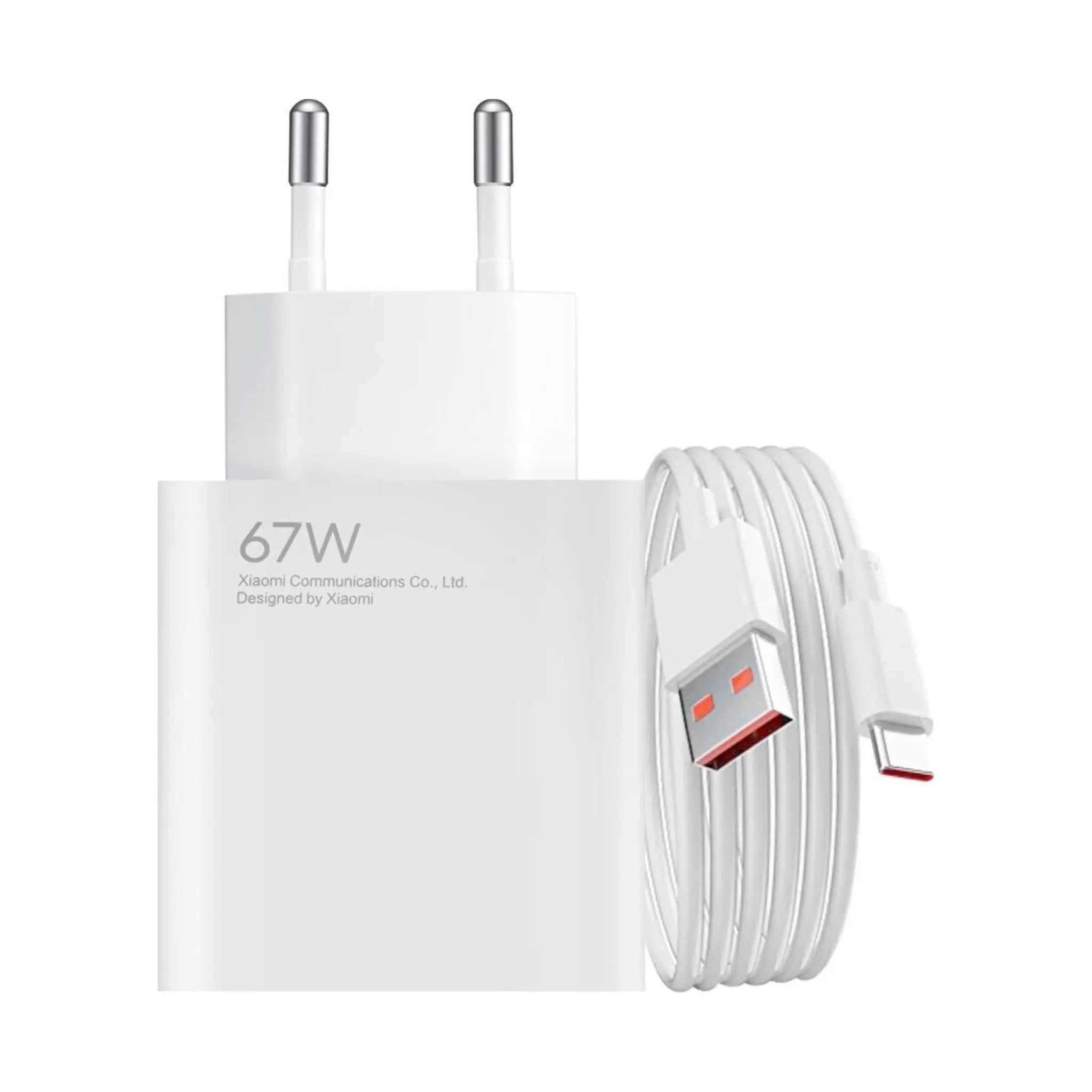 Xiaomi MDY-12 Ladegerät 67W inkl. Ladekabel USB-C Weiß Smartphone-Ladegerät (Schnellladeadapter Netzteil Kabellänge 1 Meter)