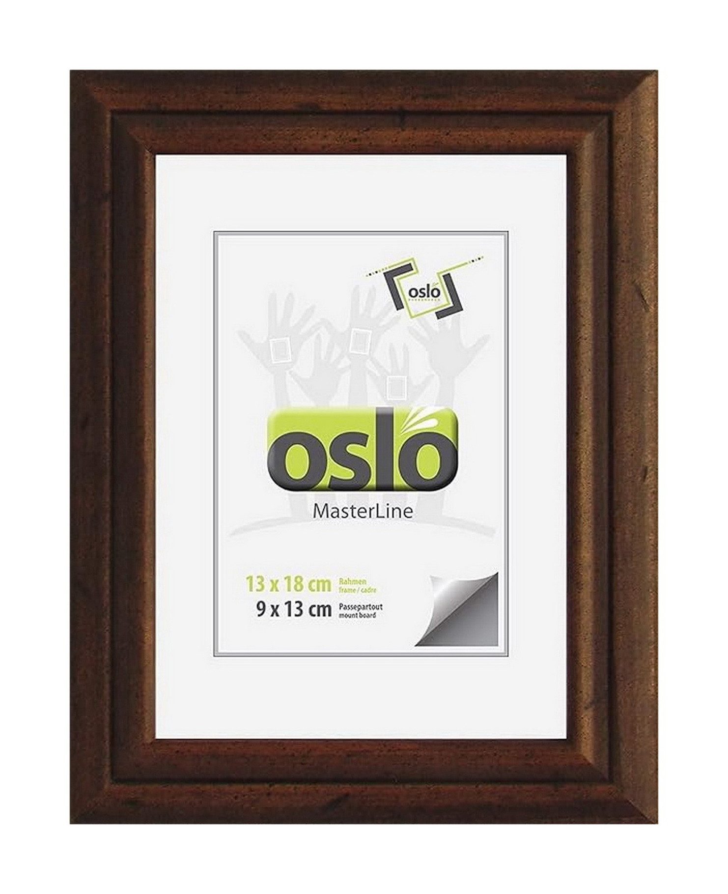 Oslo MasterLine Portraitrahmen Рамки Holz dunkel braun vintage antik-optik Fotorahmen FSC, Фоторамки Bildgröße 13 x 18 cm