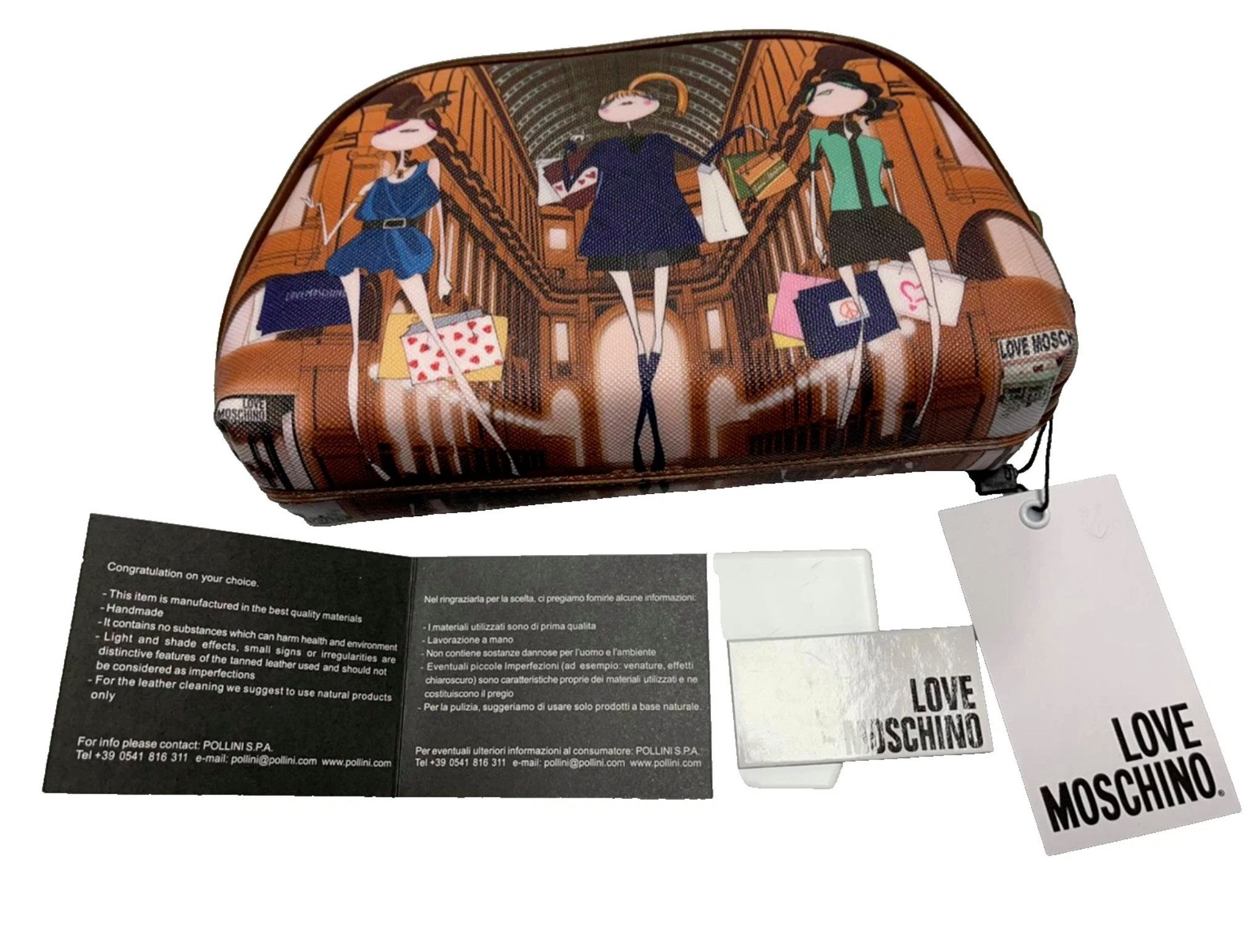 LOVE MOSCHINO Kulturbeutel Makeup Travel Clutch Reise Kosmetiktasche Tasche, Vielseitig einsetzbar: Reise, Alltag, Zuhause