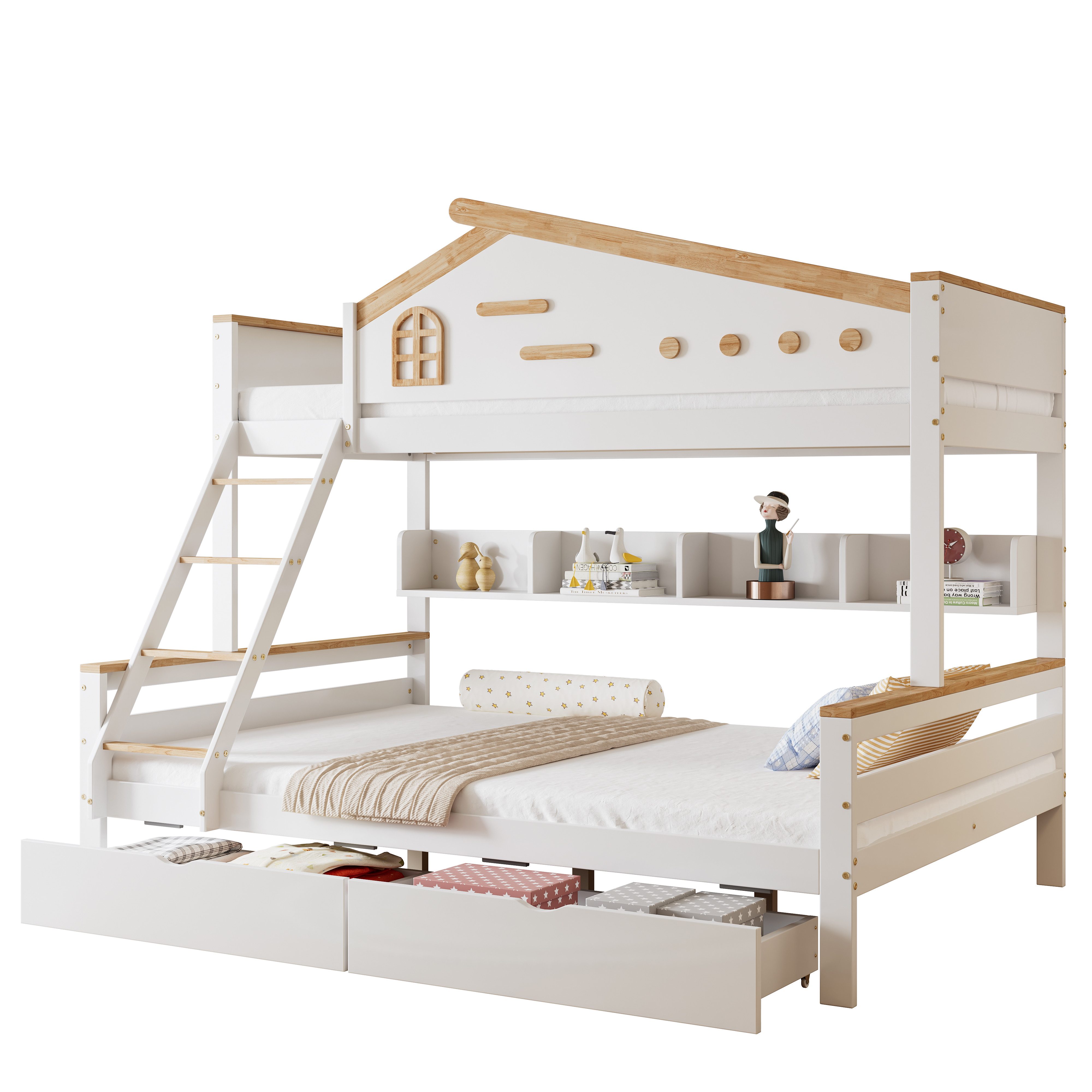 Merax Etagenbett 90x200/140x200cm mit Rausfallschutz und günstig online kaufen