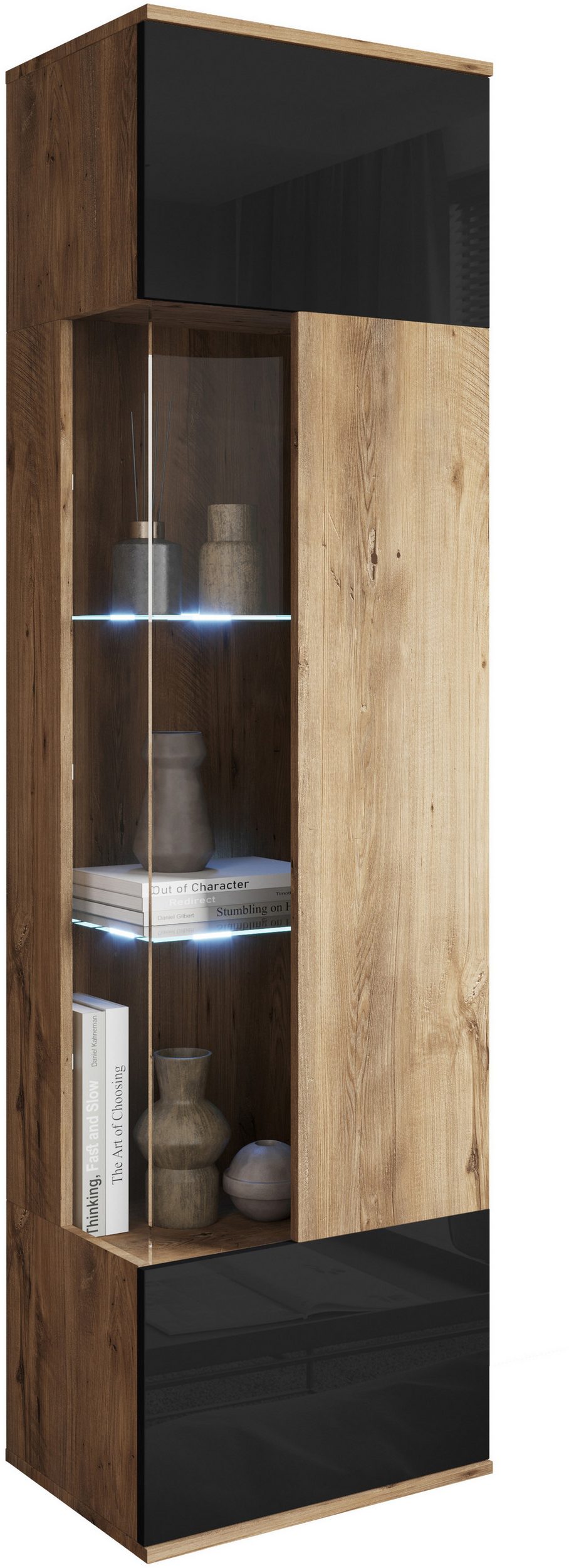 Vitrine KENIA Kastanie Breslau / Schwarz Hgl von INOSIGN