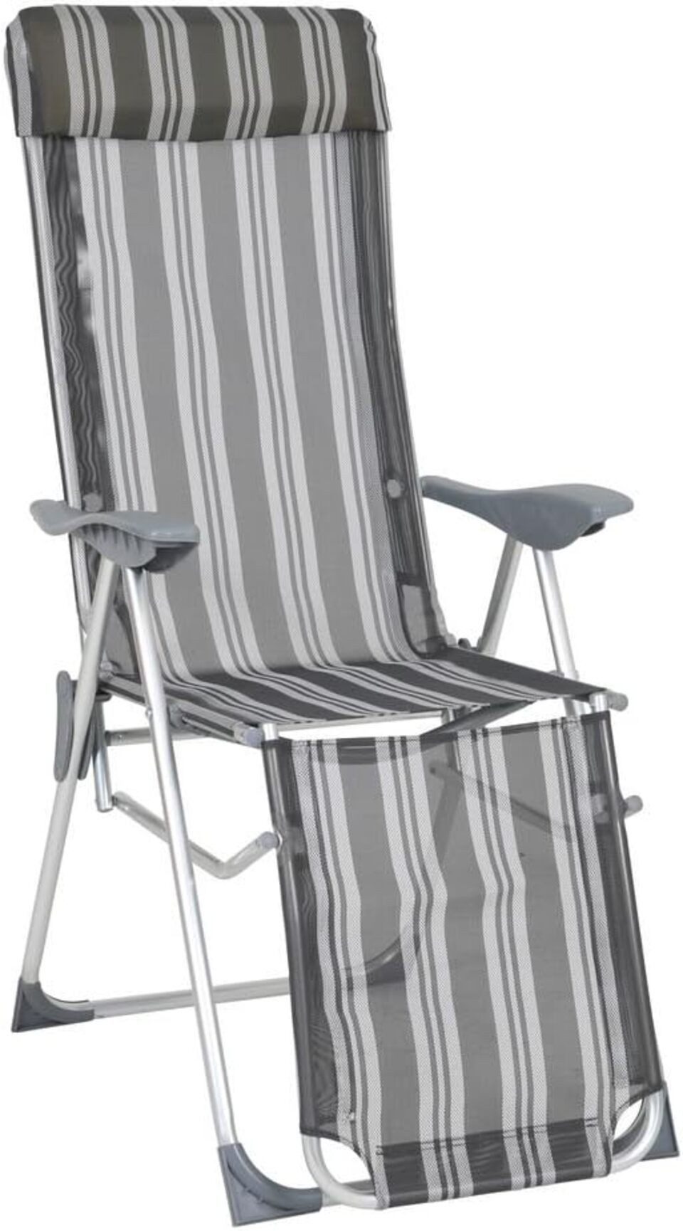 Greemotion Relaxsessel Relaxsessel Texel silber/grau gestreift, platzsparend klappbar (1-St)