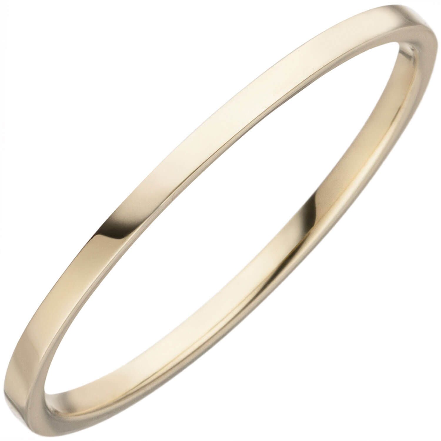 Schmuck Krone Goldring Schmaler Ring aus 333 Gelbgold flach schlicht, Gold 333