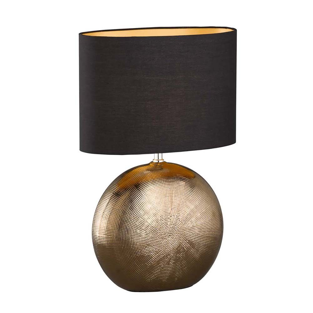 etc-shop LED Tischleuchte, Tischleuchte Beistelllampe Bronze Keramik H Nachttischlampe Bürolampe