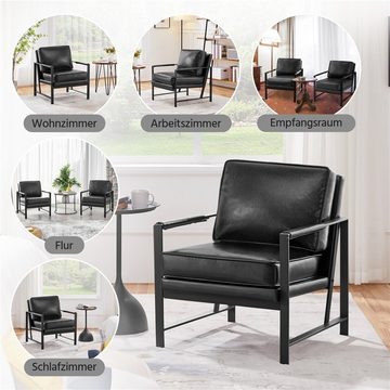 Yaheetech Relaxsessel, Retro-Stuhl Einzelsessel aus Kunstleder