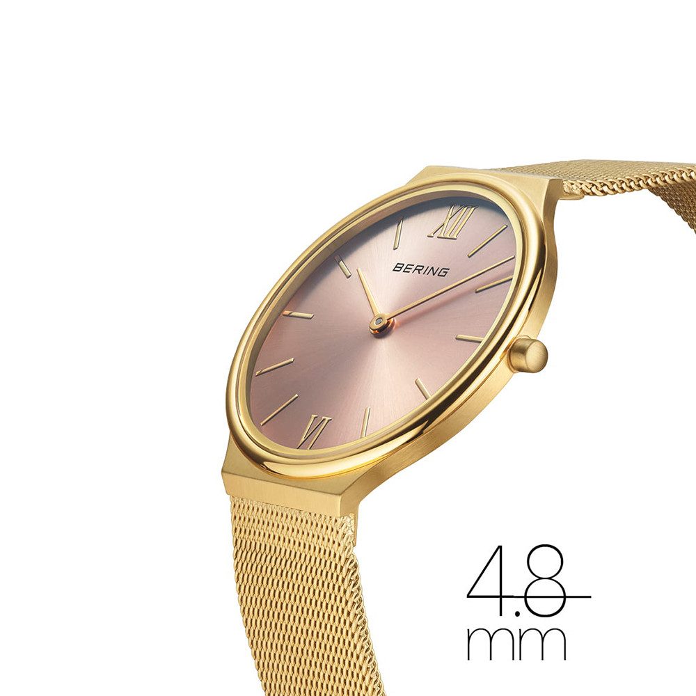 Bering Quarzuhr Bering Ultra Slim gold poliert/gebürstet 18434-336 18434-336, Hochwertiges Produkt mit zeitlosem Design, sorgfältiger Verarbeitung