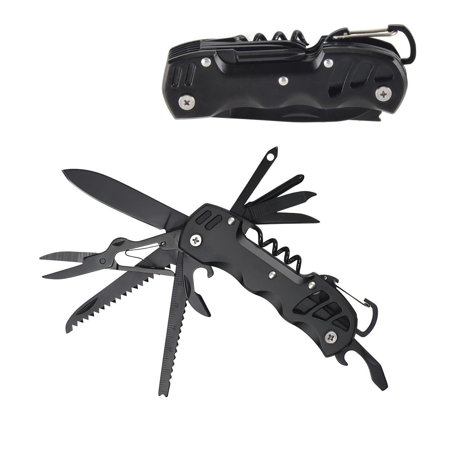 LuxusKollektion Multitool Multitool Taschenmesser 12in1 Schwarz