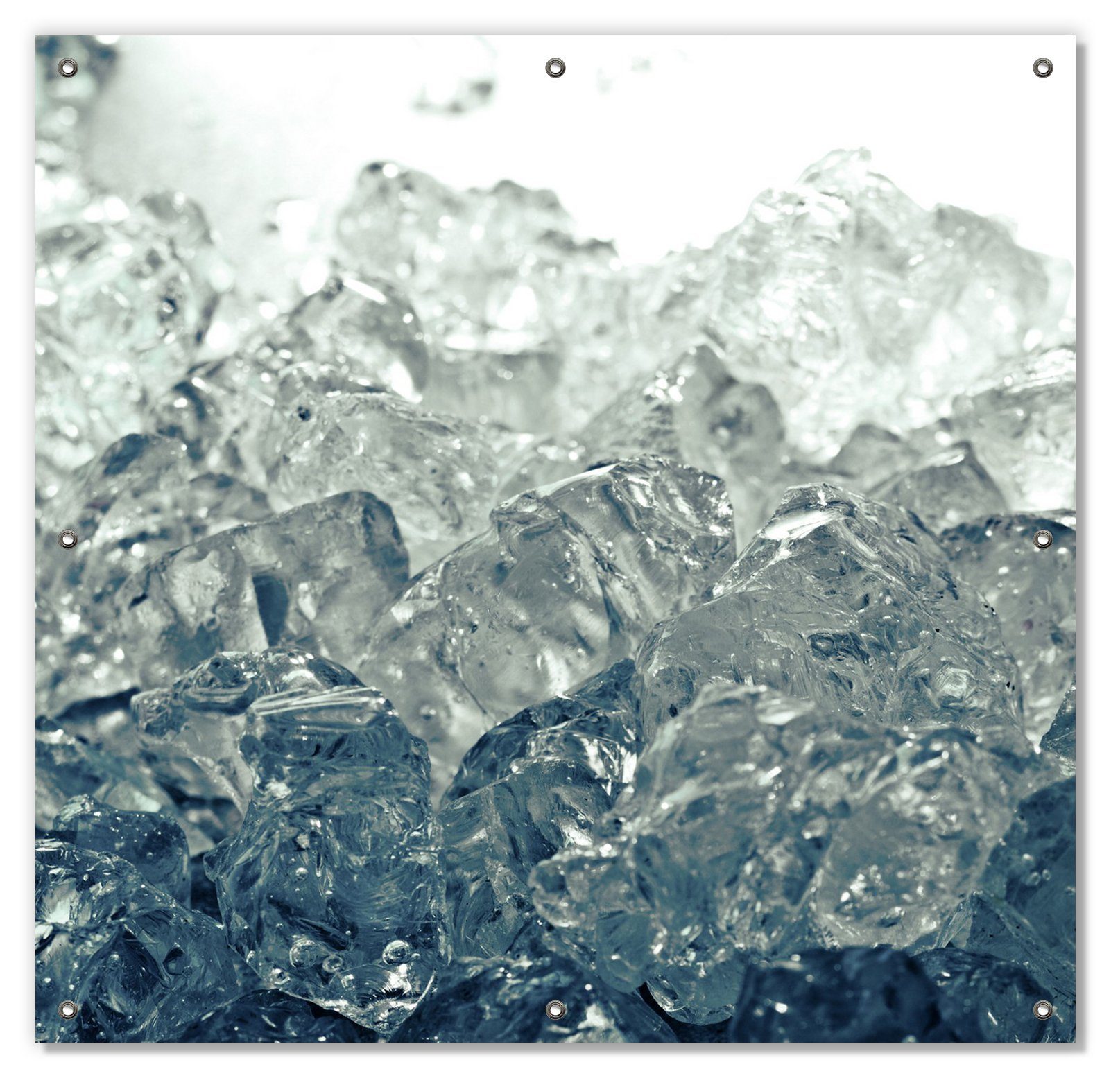Sonnenschutz Leuchtendes mit und blau-grau, wiederablösbar Eis wiederverwendbar Wallario, in Saugnäpfen, blickdicht