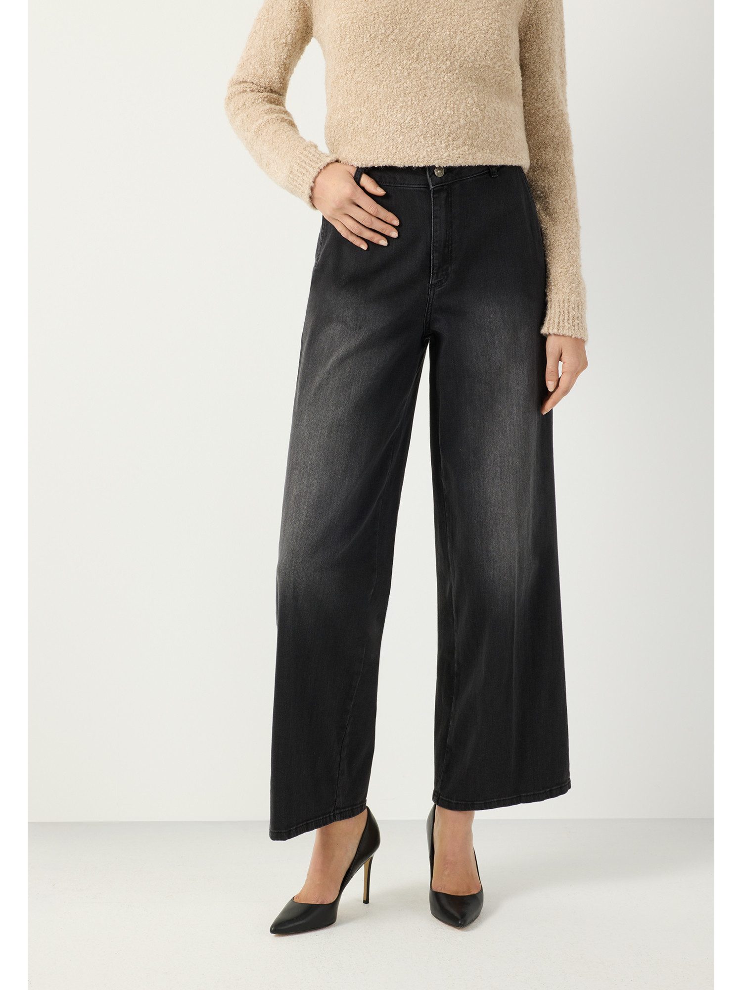 MORE&MORE Regular-fit-Jeans sportive Wide Leg-Jeans