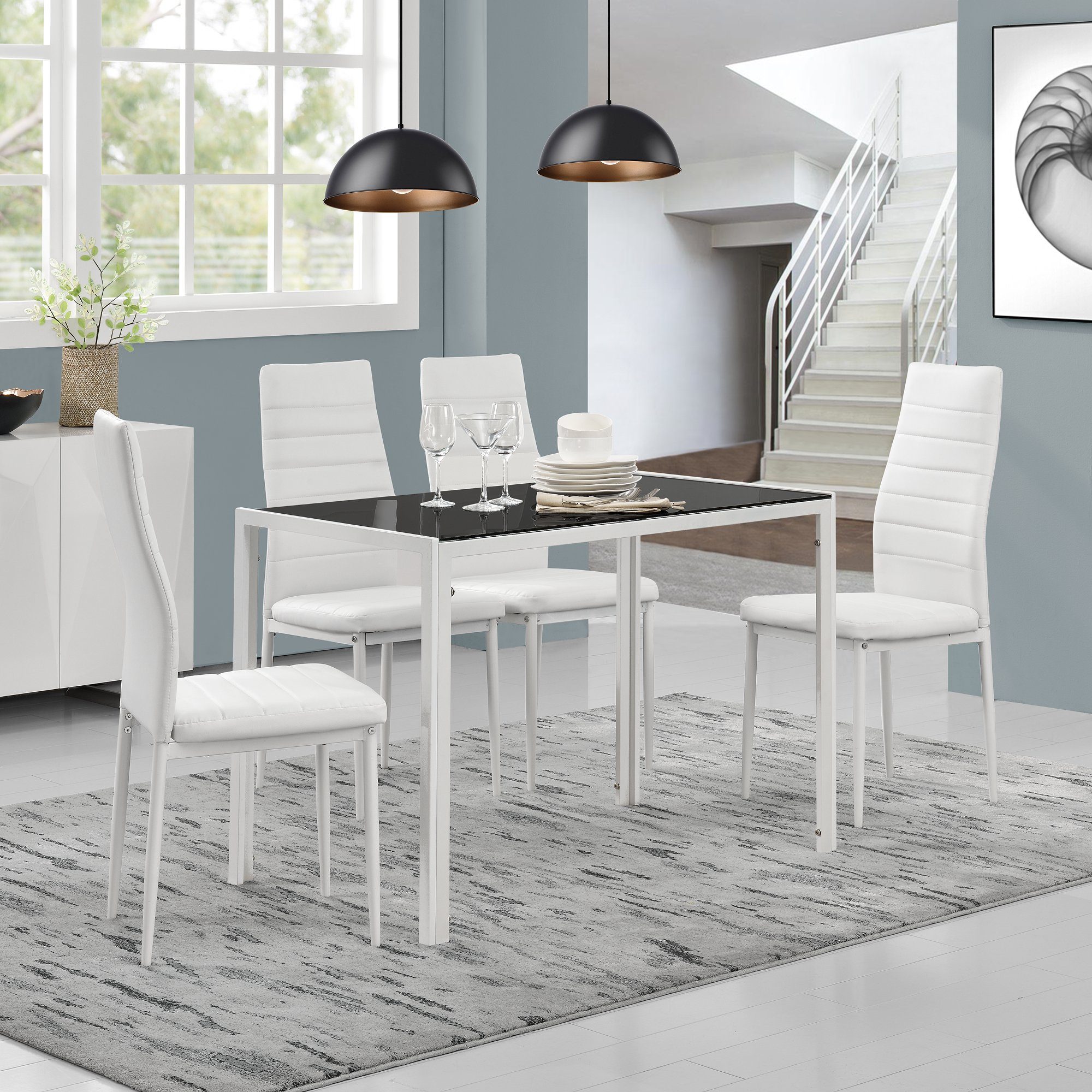 En Casa Esszimmer Set Set 5 Tlg Bestehend Aus 1 Tisch 4 Stuhlen Bergen Esstisch 4 Stuhle In Verschiedenen Farbkombinationen Online Kaufen Otto
