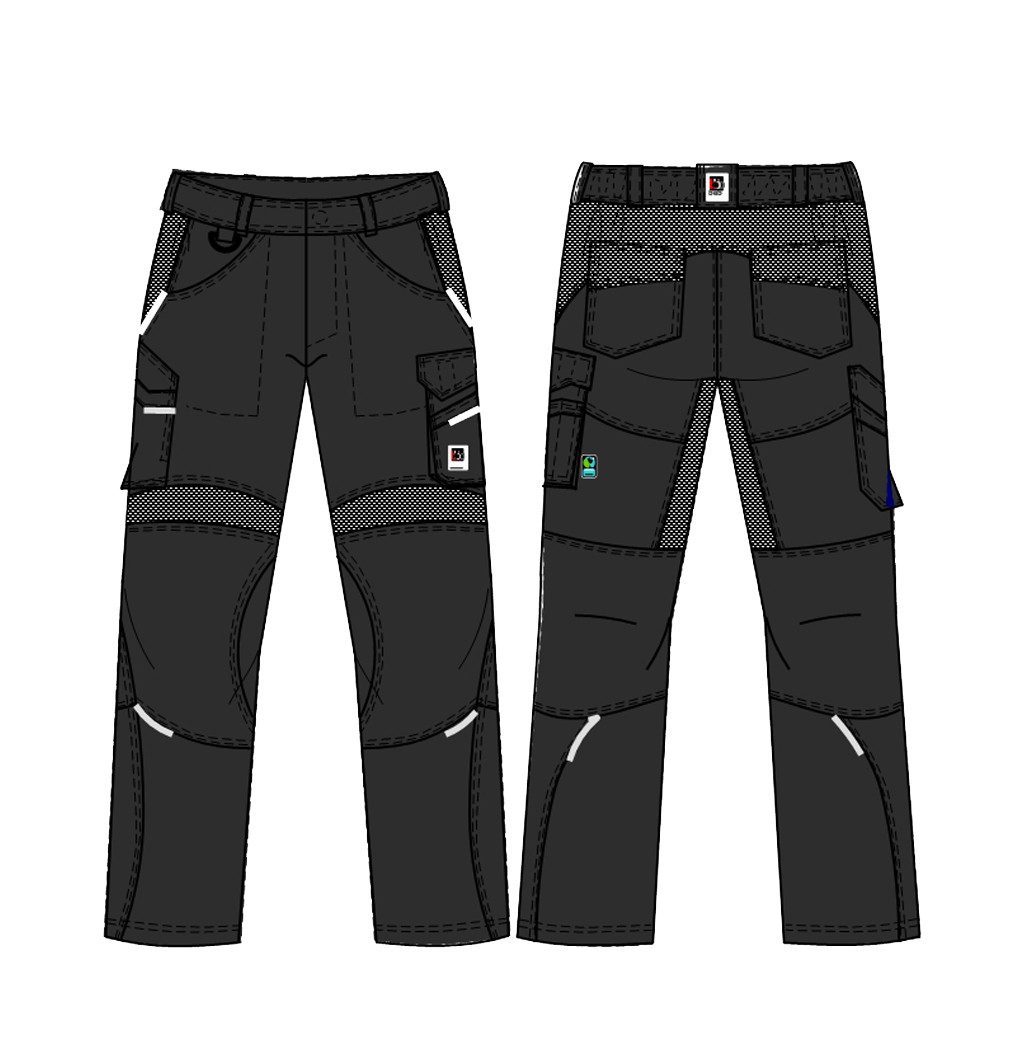 BEB Arbeitsbundhose beb HANDWERK Herren Bundhose FLEX Polyestermix Kornblau/Schwarz