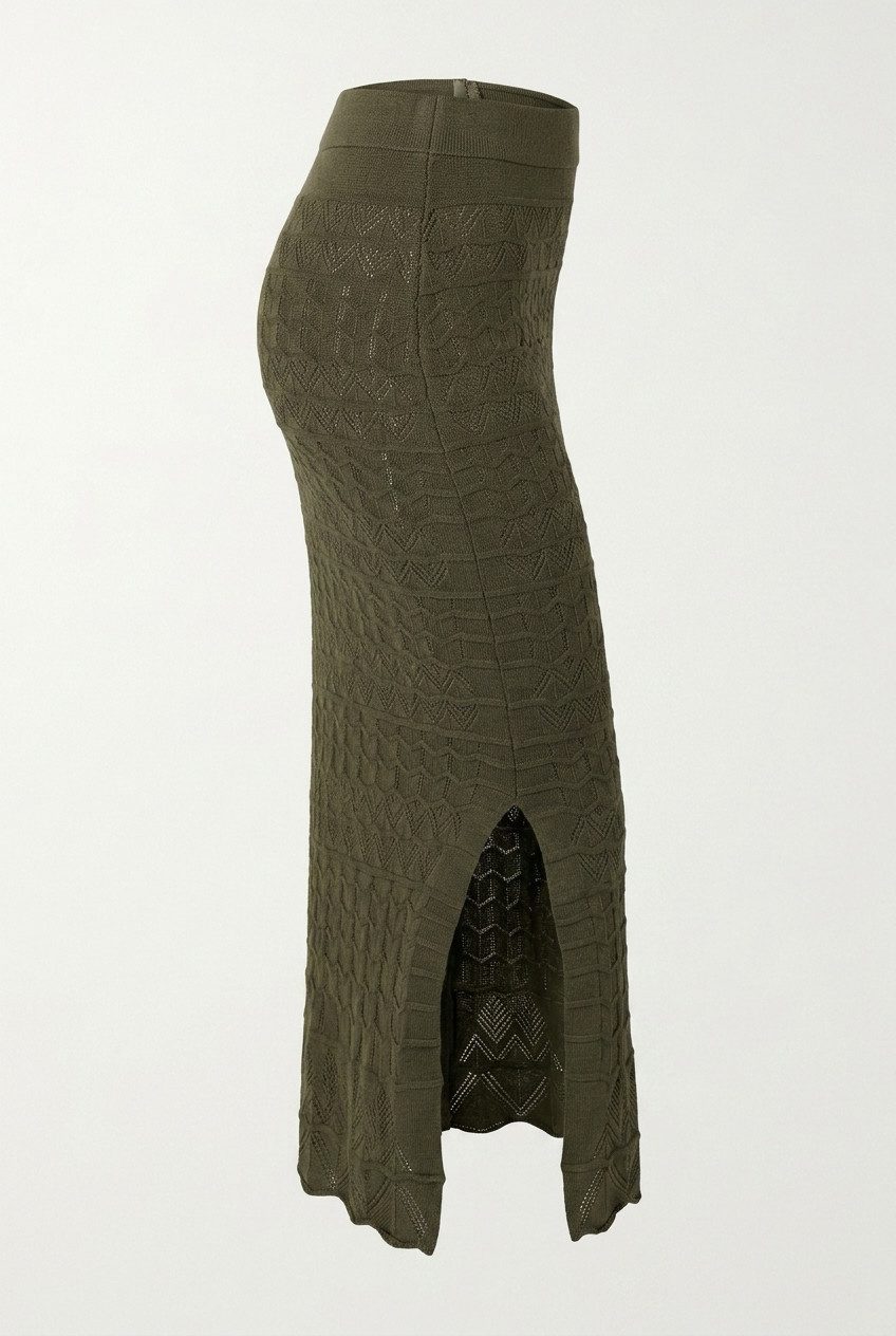 Zuckerwatte Strickrock 25431 Midirock in modischem Ajourstrick aus weicher Viskose Stretch Mischung