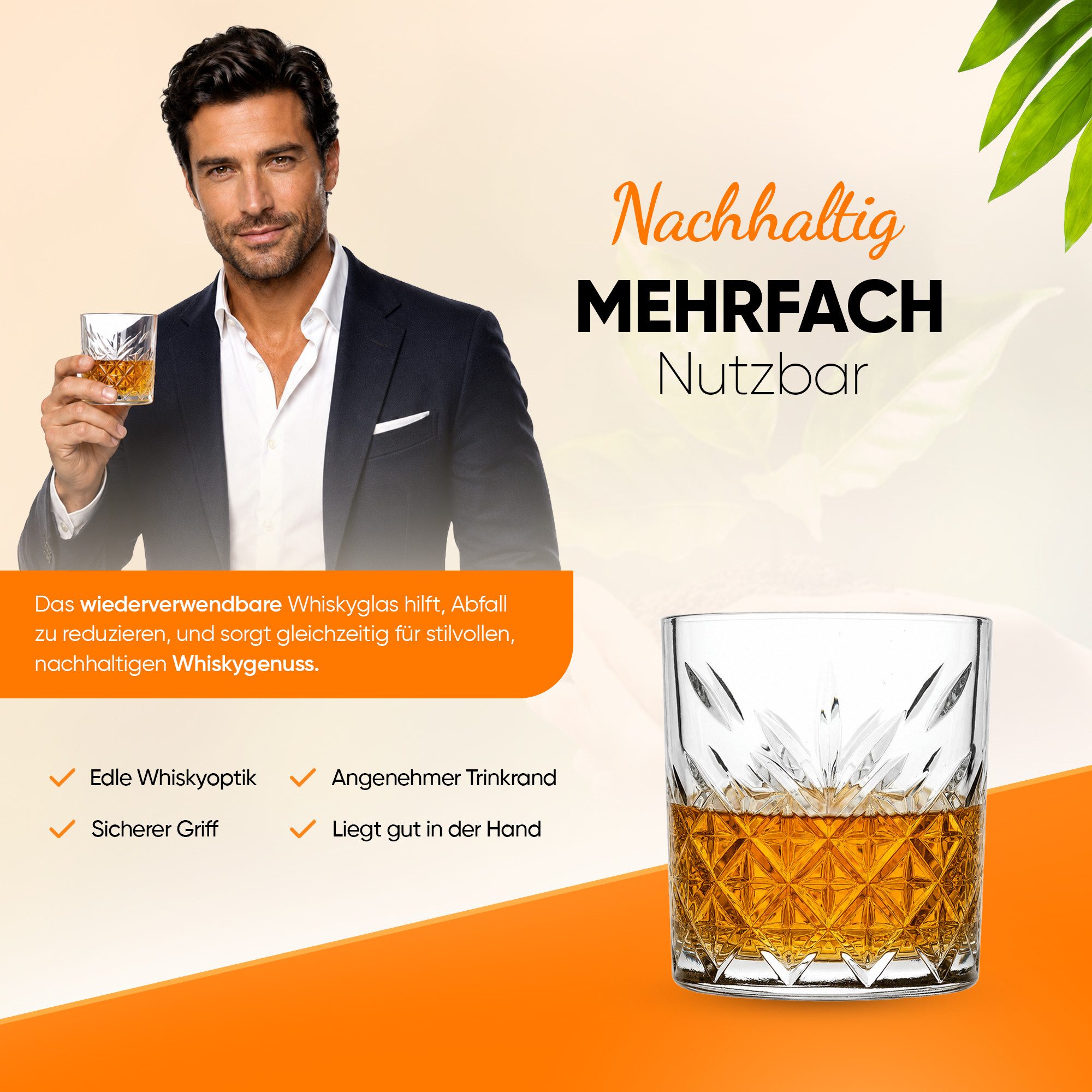 Pasabahce Gläser-Set Timeless Whiskeyglas, 4-tlg., Glas, ideal für Whisky, Scotch & Old Fashioned, 345ml, 4er Set