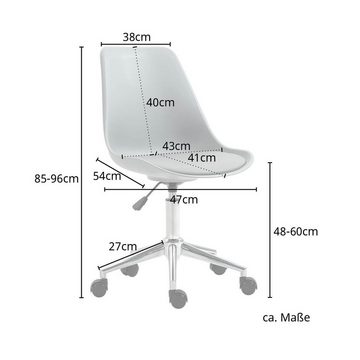 SVITA Schreibtischstuhl EDDY (Paket, 1 St), stufenlos höhenverstellbar, hoher Sitzkomfort, bodenschonende Rollen
