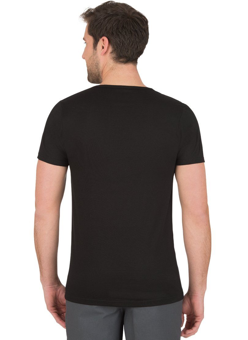 V-Shirt Fit T-Shirt schwarz TRIGEMA Trigema Slim