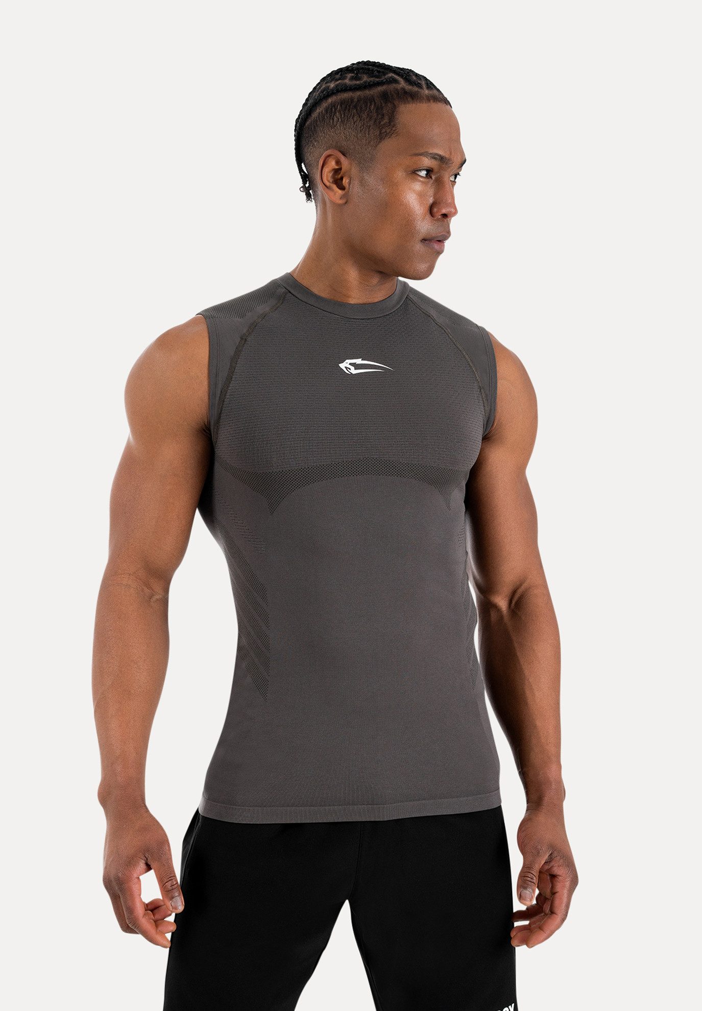 Smilodox Tanktop Carnos, Compression Tank Herren, Gym Shirt Seamless, Fitness Enganliegend, Seamless, Body-Mapping, atmungsaktiv, Stretch