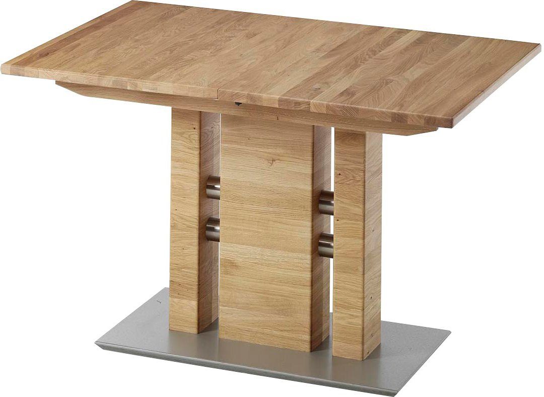 K+W Komfort & Wohnen Esstisch 5030, Funktionstisch mit Synchronauszug, Massivholz,2 Breiten wählbar