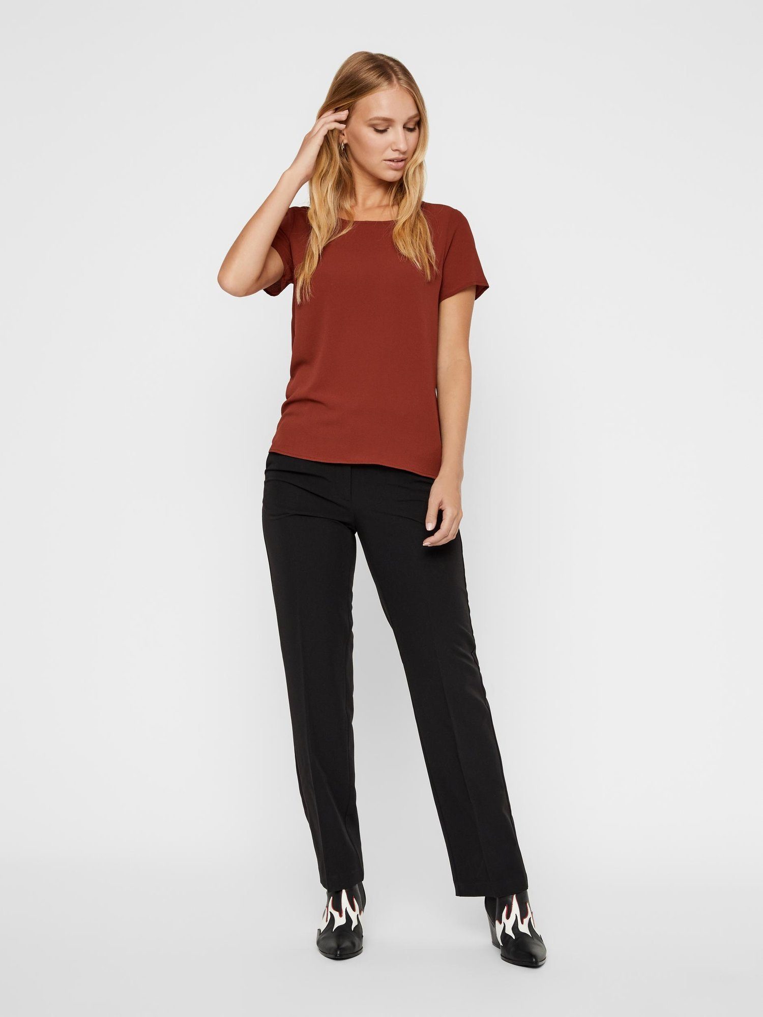 Vero Moda T-Shirt »Vero Moda Damen Top T-Shirt Oberteil mit Reißverschluss,  kurzarm« online kaufen | OTTO