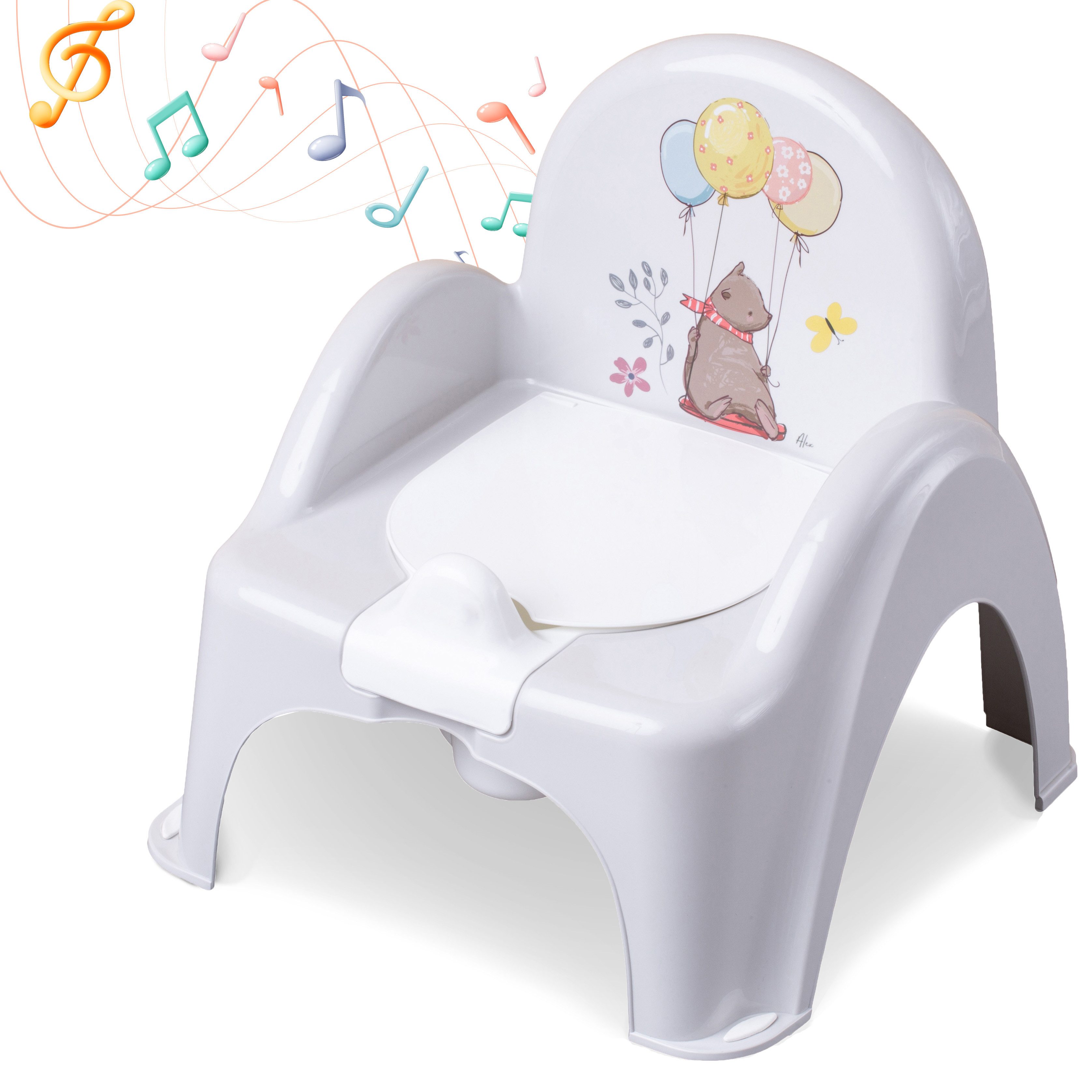 Babykajo Töpfchen mit Musik, (2-tlg), Kinder Töpfchen mit Anti-Rutsch Beschichtung und herausnehmbarem Topf