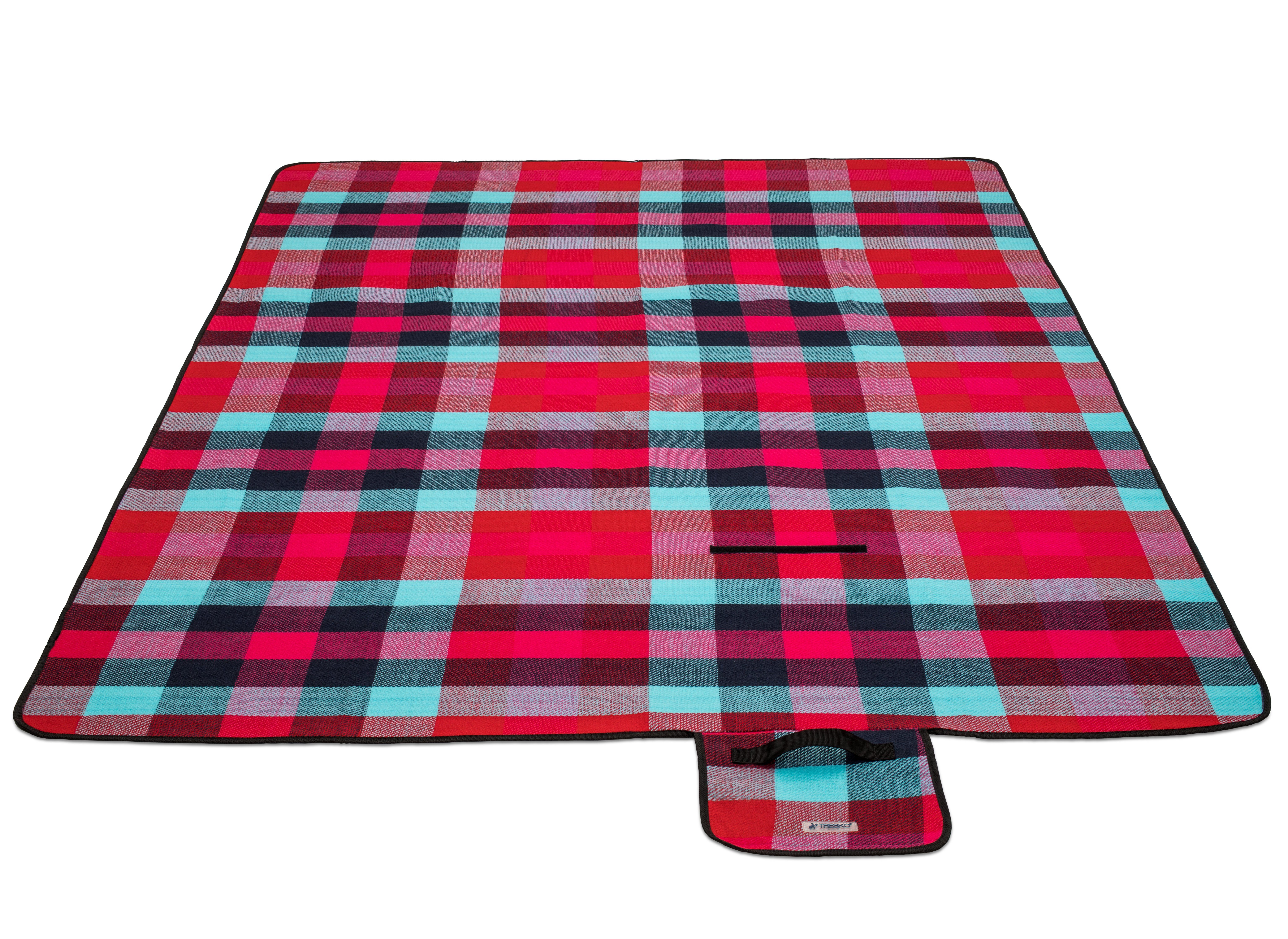 Wasserdicht, 195 / Picknickdecke x Outdoor XXL Campingdecke mit Türkis 150 TRESKO, Rot Tragegriff, - cm / & Weich Wärmeisoliert Acryl für Pink