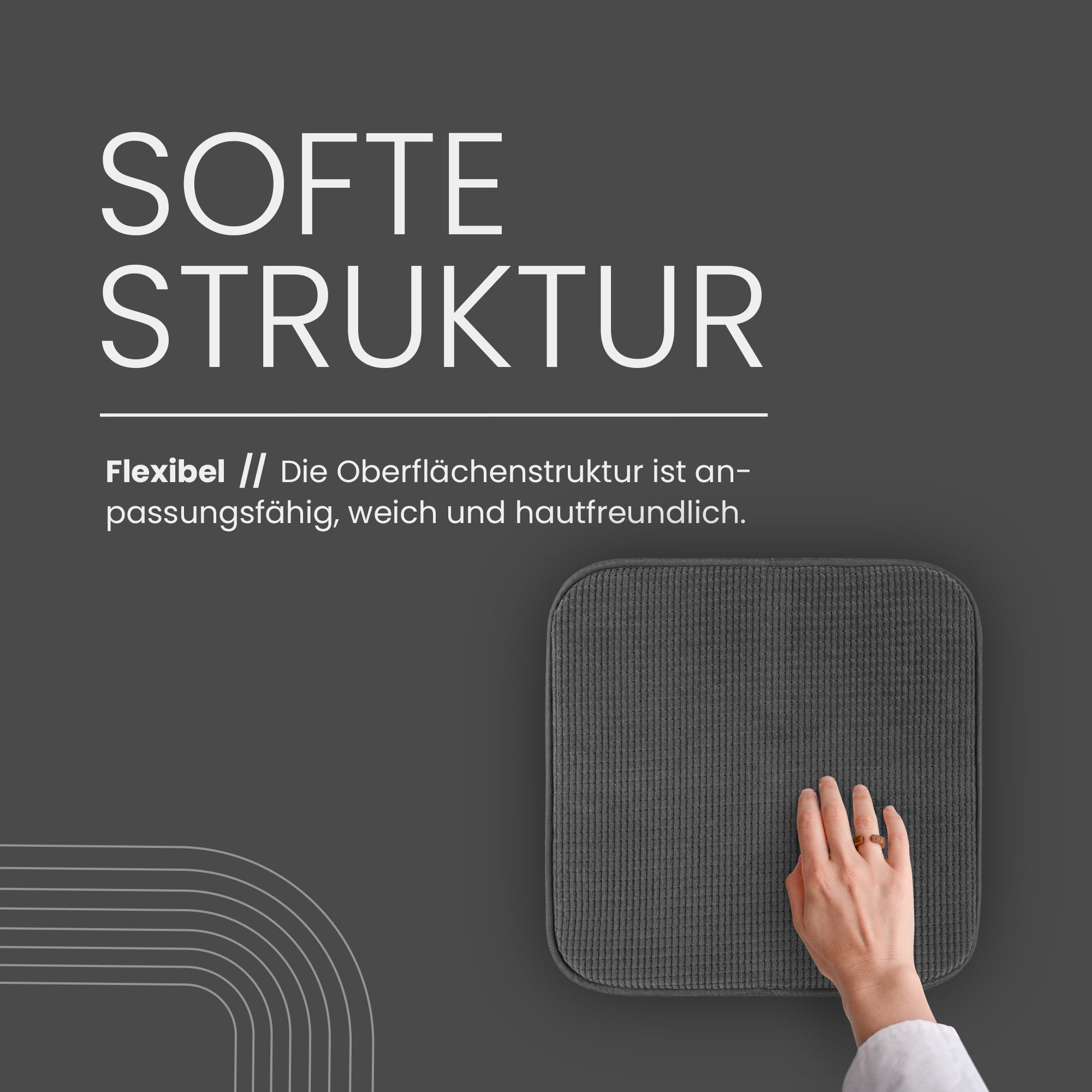 Bestlivings Stuhlkissen Struktur 38x38 cm, verschiedene Farben & Sets, Anti-Rutsch-Rückseite, angenehme Polsterung, für Indoor/Outdoor – Bild 5 von 5