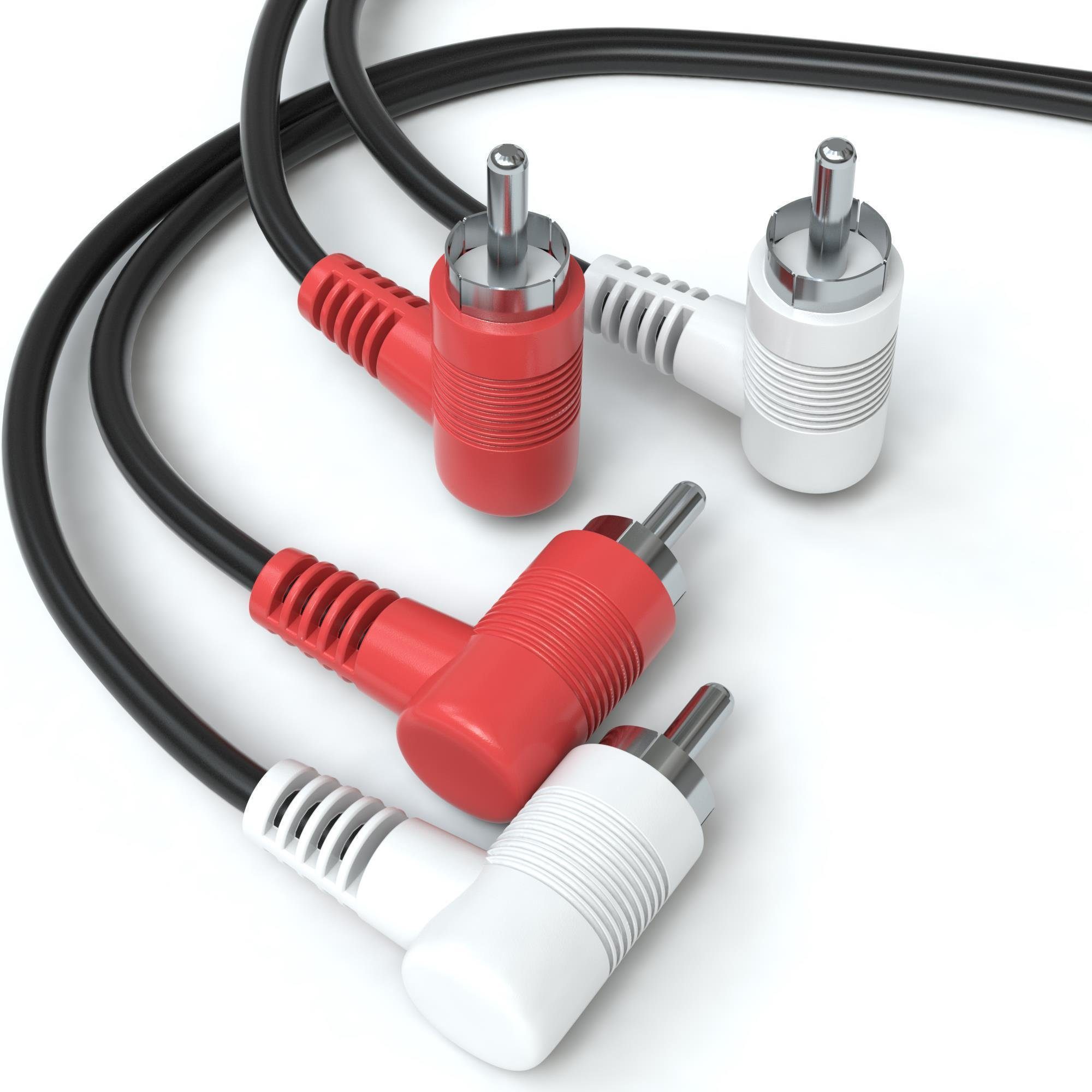 JAMEGA Cinch Audio Kabel Winkel 2 Cinch Stecker auf 2 Cinch Stecker RCA Stere Audio-Kabel, (100 cm) von JAMEGA