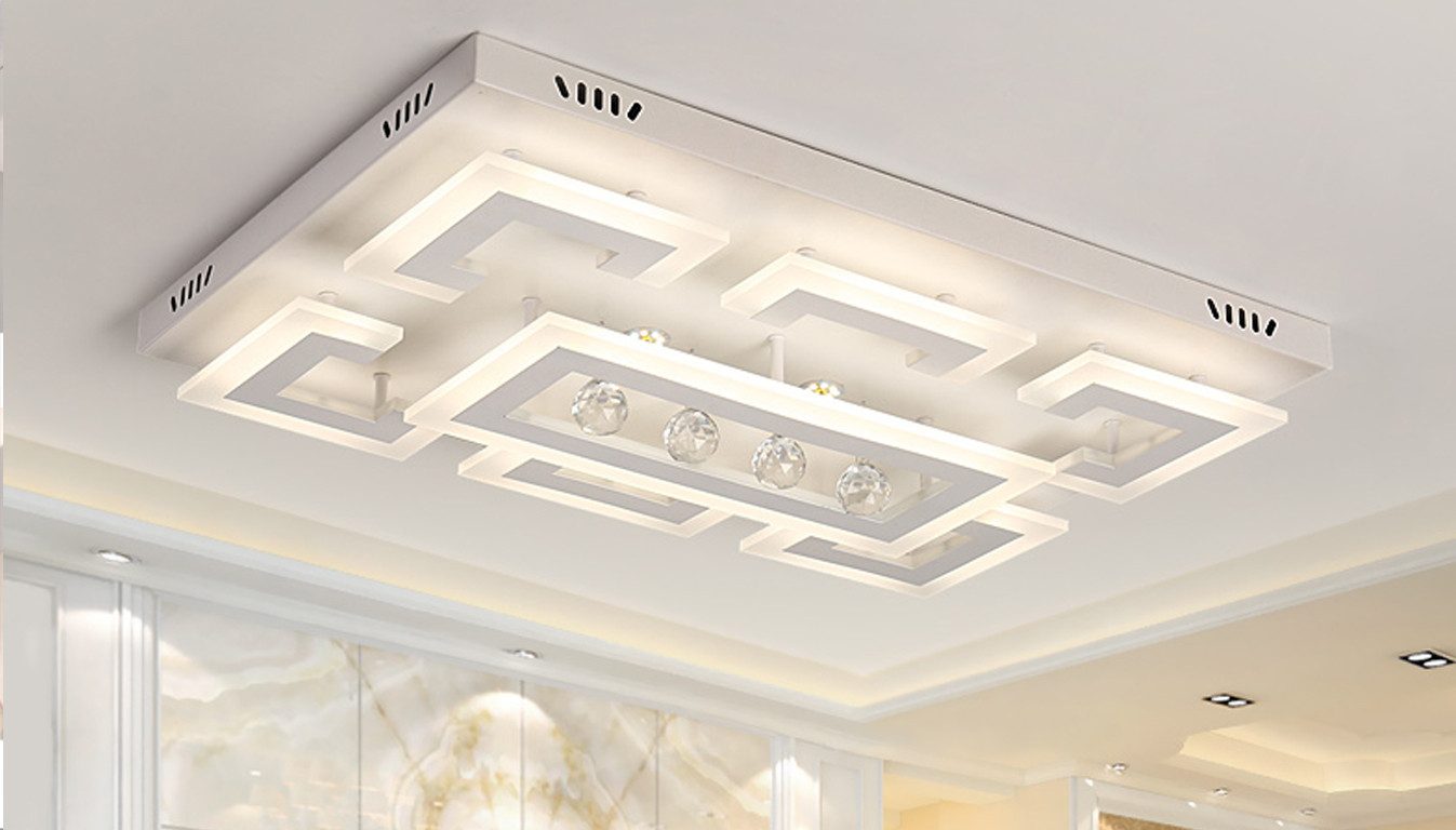 Euroton LED Deckenleuchte LED Pendelleuchte Kristall Fernbedienung Deckenle günstig online kaufen