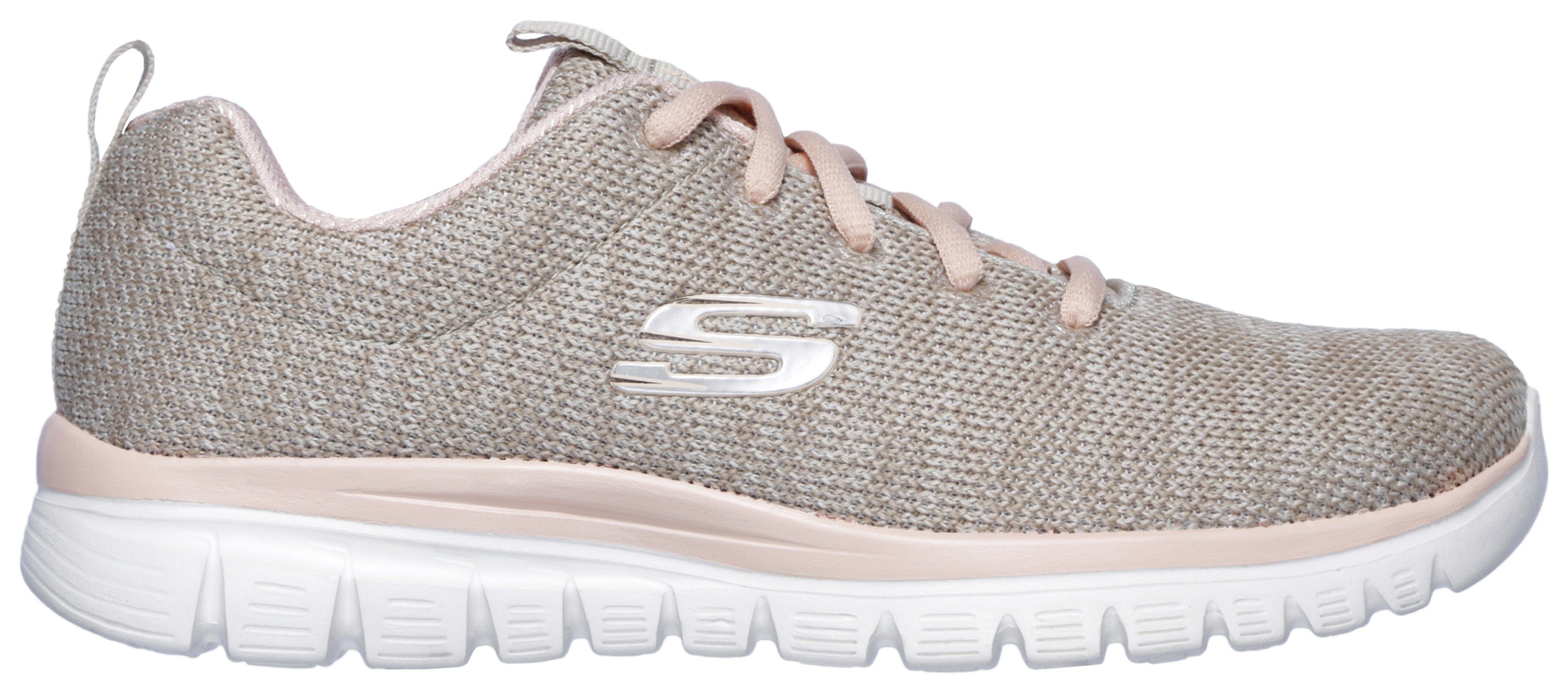Skechers Graceful Twisted beige-rosa Sneaker Memory Foam mit - Fortune