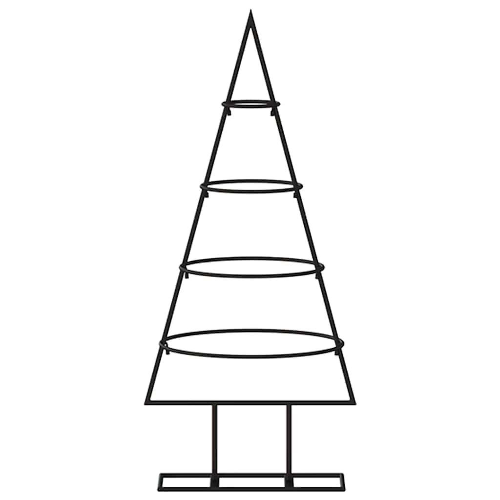 furnicato Künstlicher Weihnachtsbaum Metall-Weihnachtsbaum Schwarz 27 x 25 x 60 cm, Zerlegbare Tannenbaum-Deko mit stabilem Ständer für das Zuhause – Bild 3 von 5