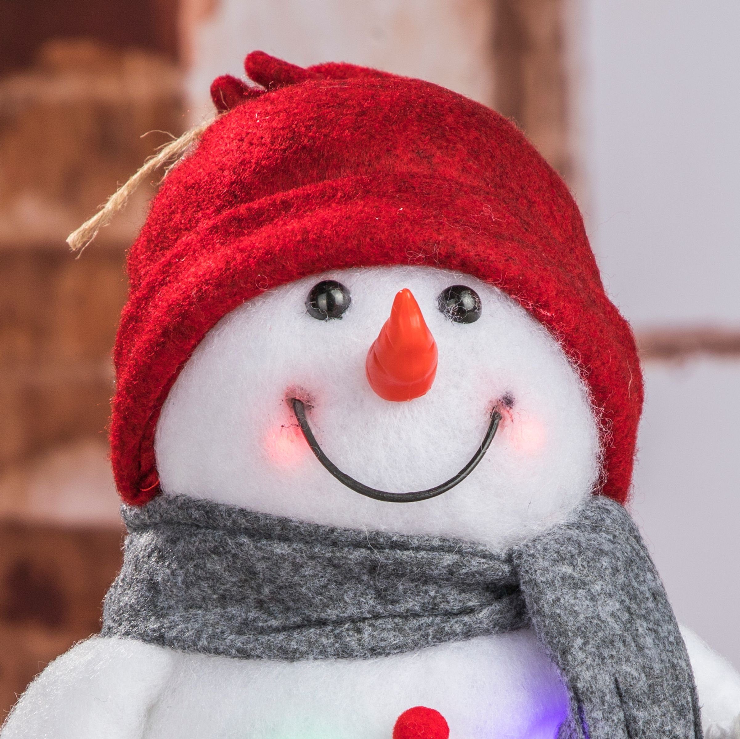 Schneemann Gravidus Deko Weihnachten bunt LED Schneemann Figur beleuchtet