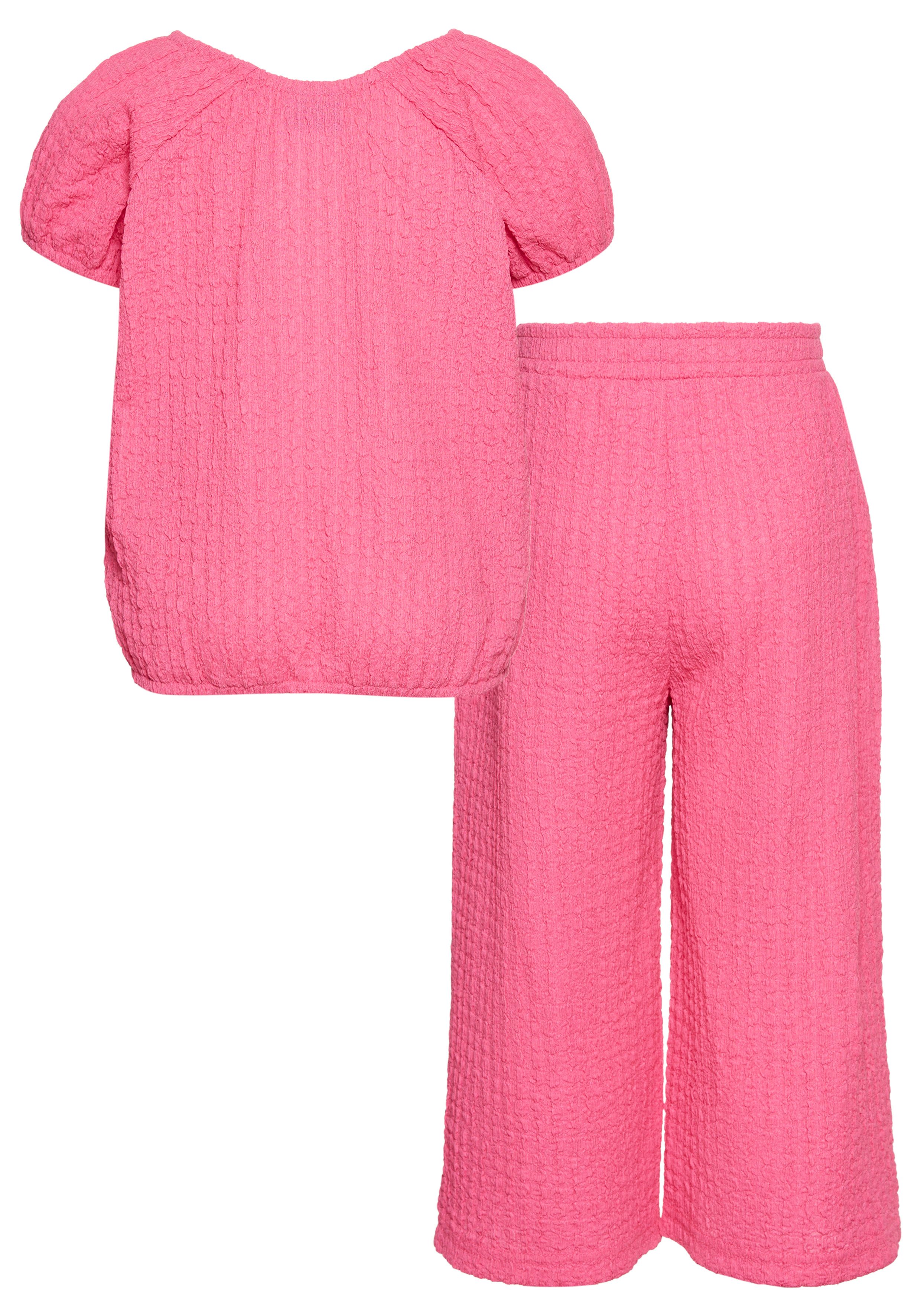 KIDSWORLD Shirt & Hose Set: Carmen-Top + Hose (Set, 2-tlg., 2) Ganzes Outfit: Shirt mit Raglanärmeln und Hose